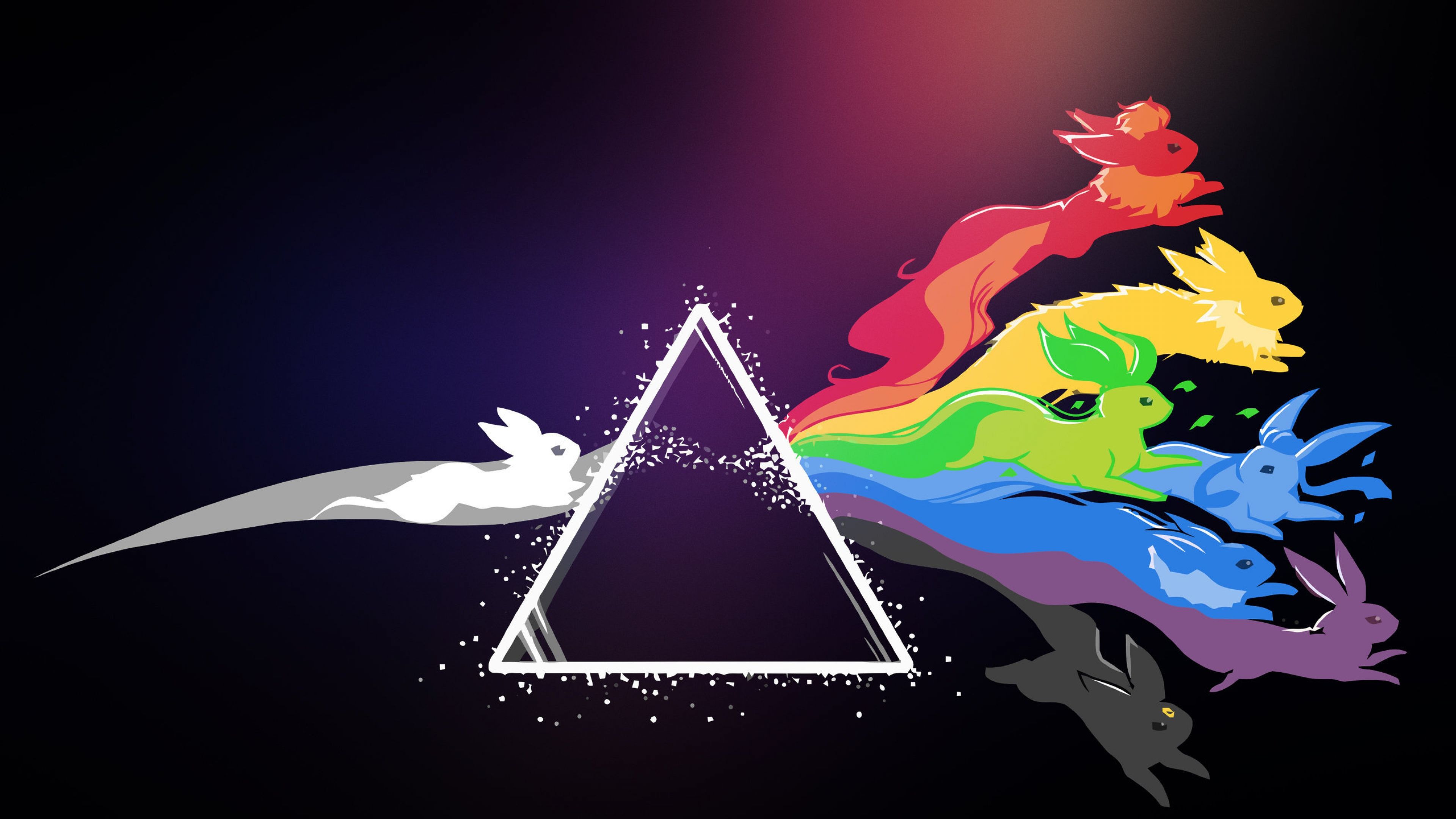 Wallpaper Pokemon Go, Red, Yellow, Green, Blue, Purple, - Pokemon Pink Floyd - HD Wallpaper 