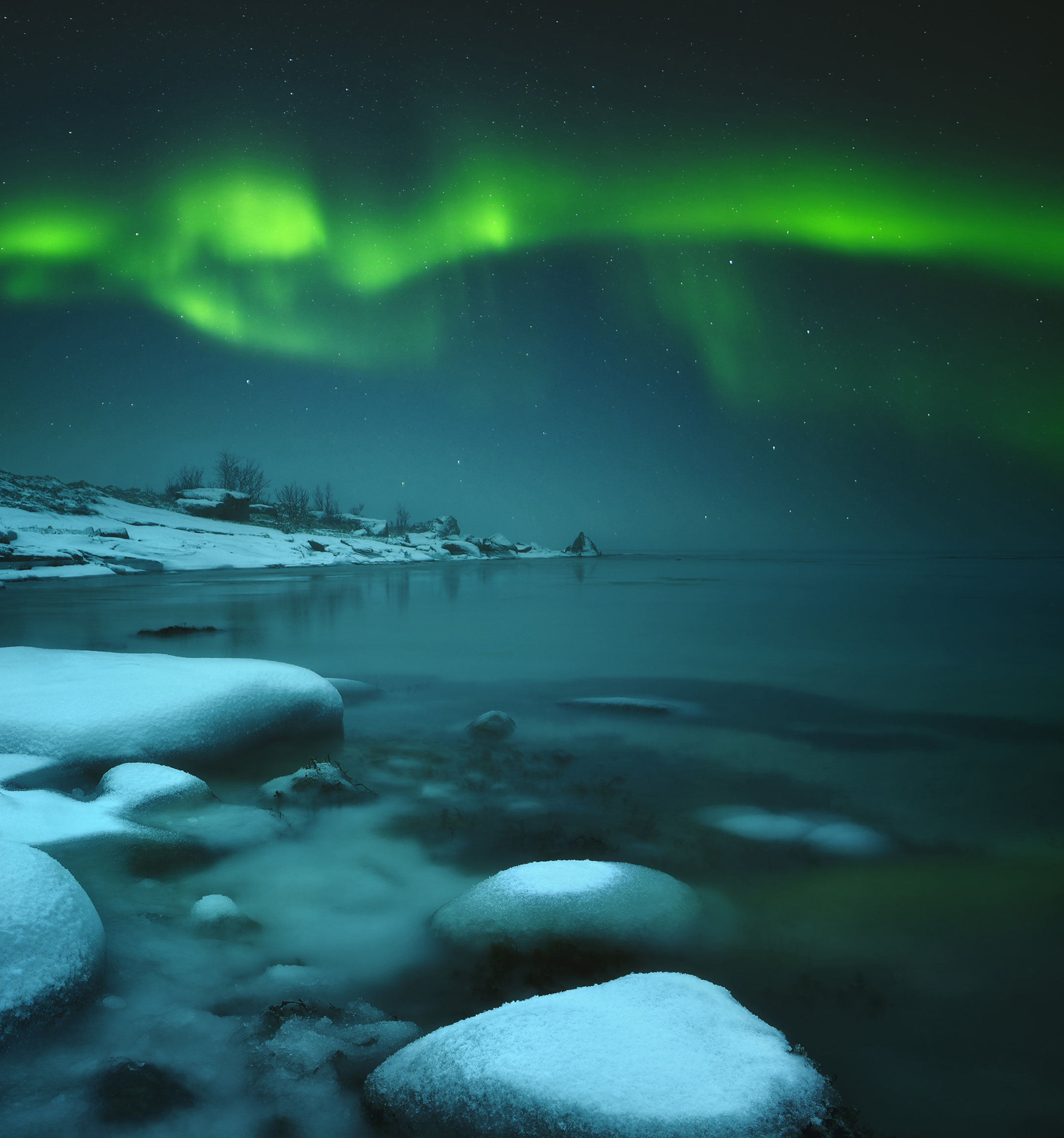 Green Aurora In The Sky - Nokia 7.2 Wallpaper Hd - HD Wallpaper 