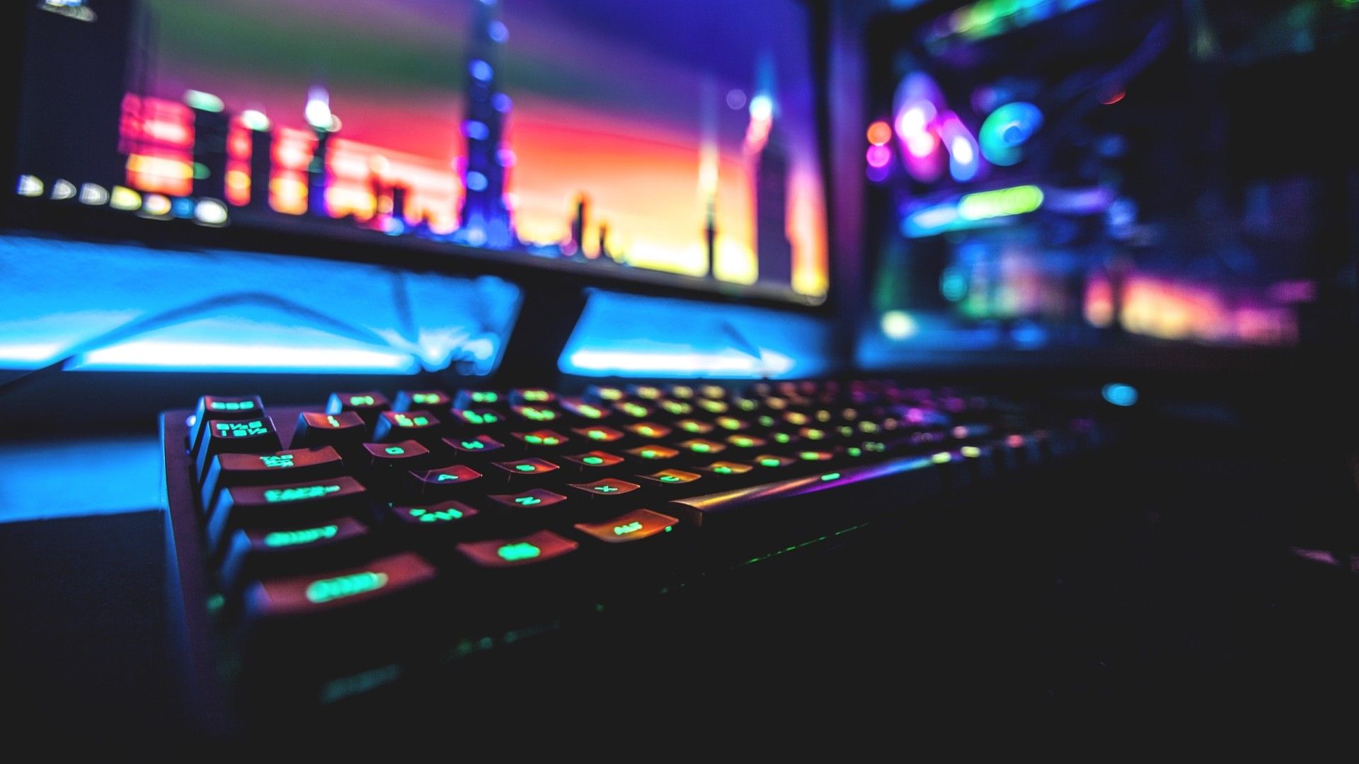 Download Pc Gaming, Keyboard, Monitor, Computer Wallpapers - Gaming Wallpaper Hd - HD Wallpaper 