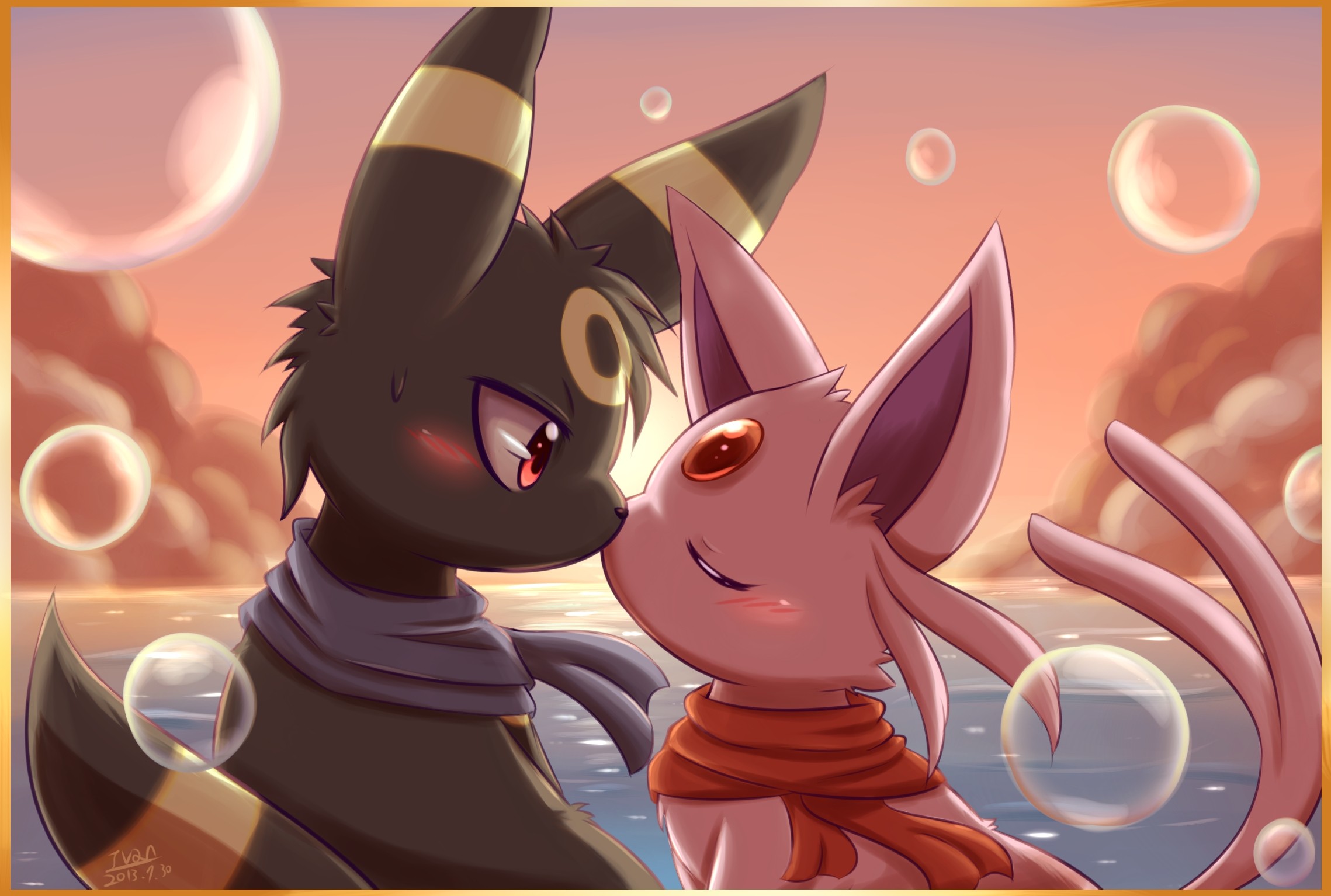 Lovely Pokemon Hd Wallpaper Hd Background Wallpapers - Umbreon X Espeon Eevee - HD Wallpaper 