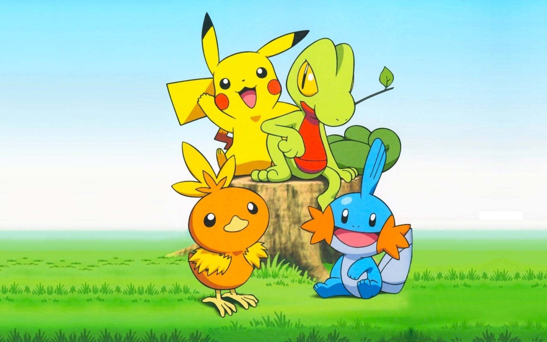 Pikachu Torchic Treecko Mudkip - HD Wallpaper 