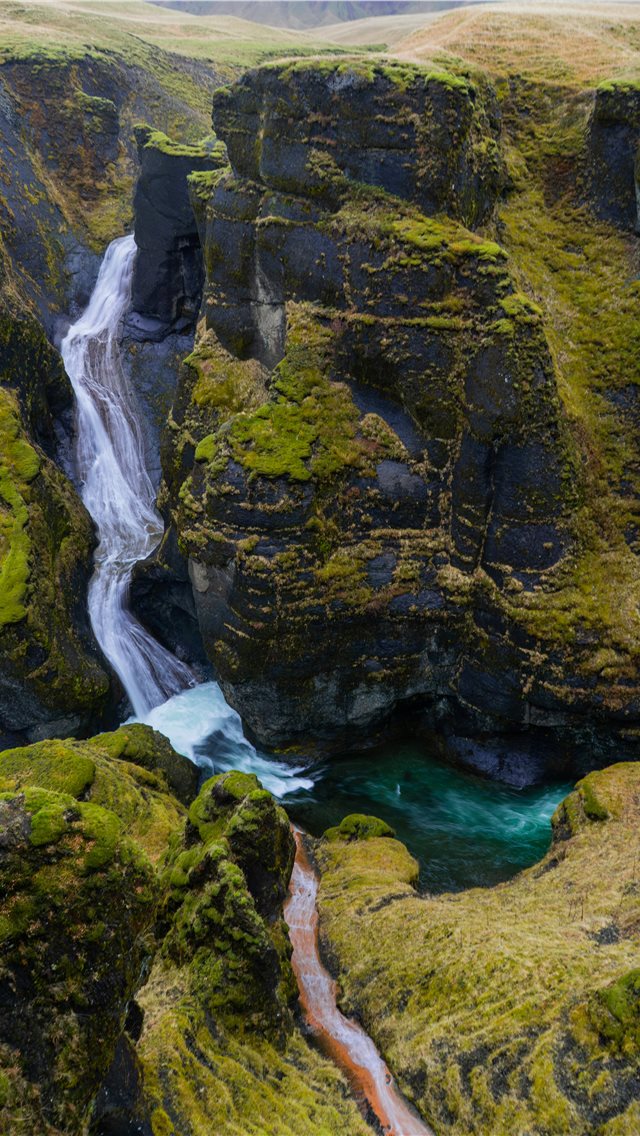 Waterfalls In Aerial View Photography Iphone Wallpaper - Iceland Vertical - HD Wallpaper 