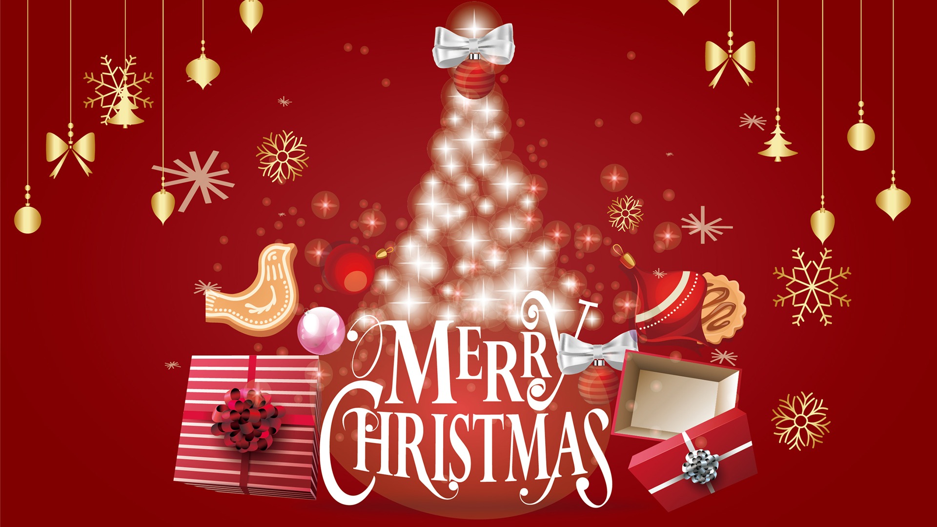 Christmas Day Abstract Hd Design Wallpaper - Merry Christmas Background Hd - HD Wallpaper 