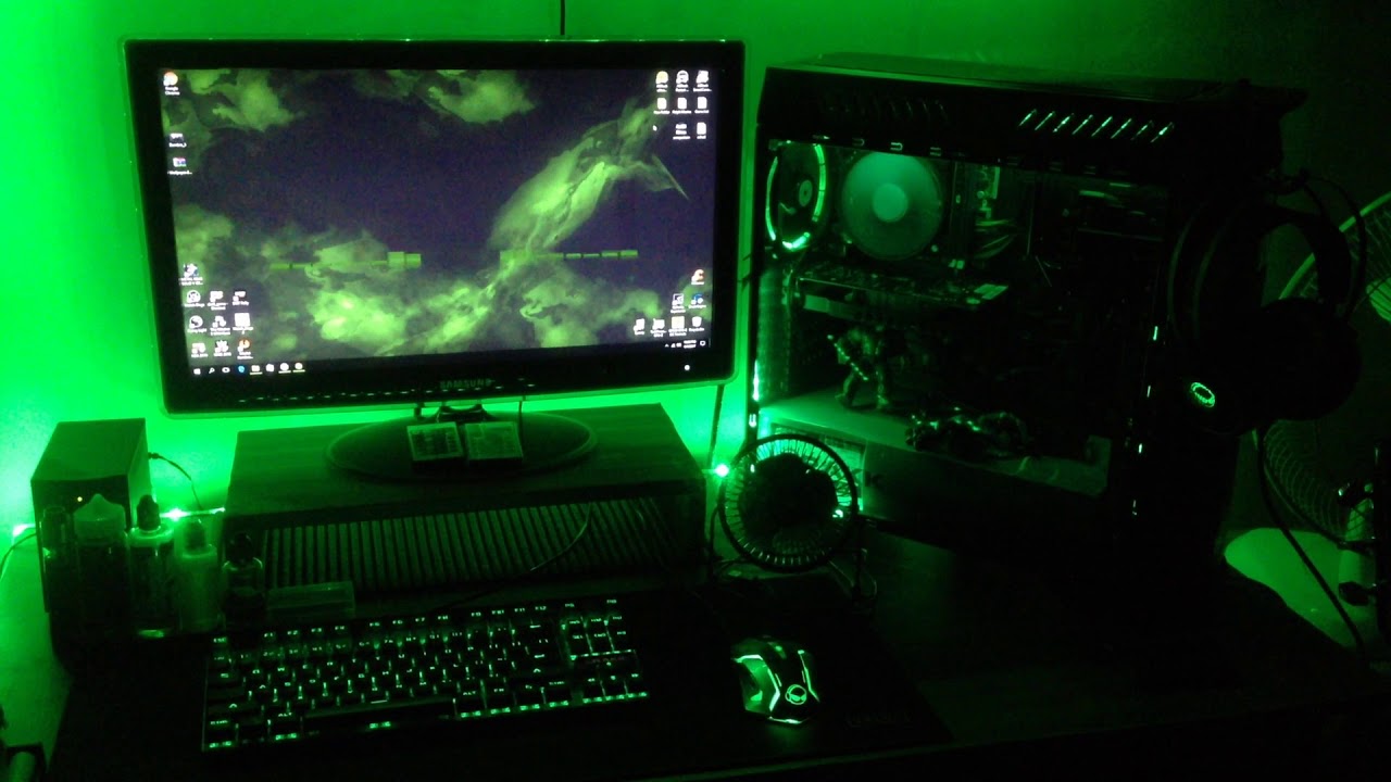 Gaming Pc Setup Green - 1280x720 Wallpaper 