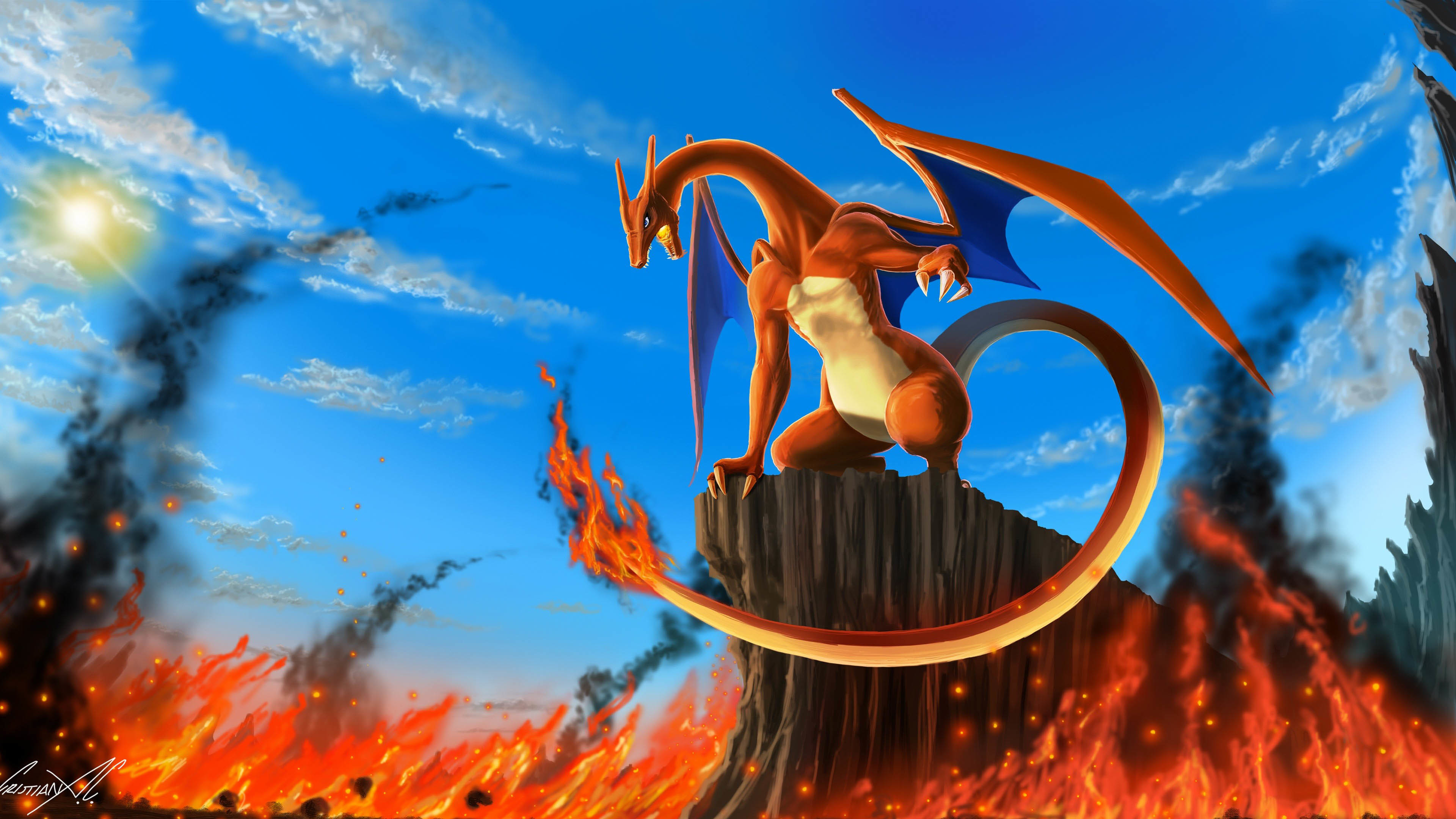 Charizard Pokã©mon Wallpaper 
 Data-src - Pokemon 4k Wallpaper For Pc - HD Wallpaper 