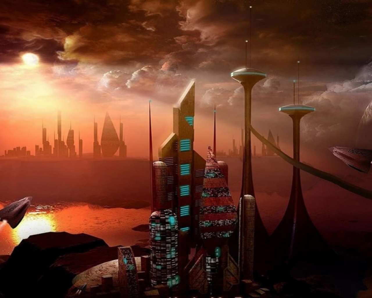 Futuristic City Iphone - HD Wallpaper 