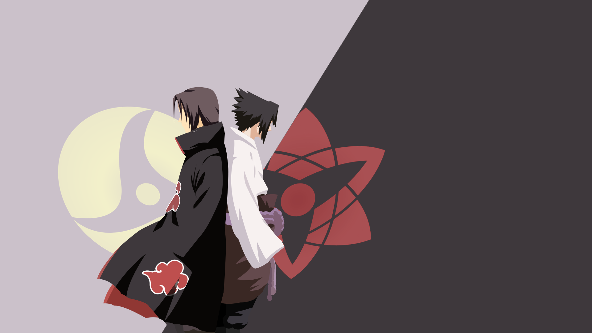 Sasuke And Itachi Minimalist - HD Wallpaper 