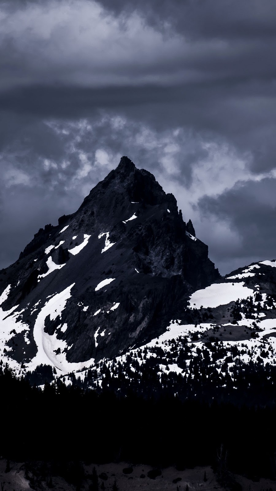 Mountain Painting Black And White - HD Wallpaper 