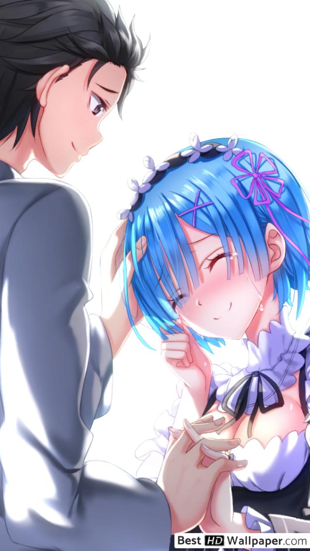 Re Zero Subaru And Rem 640x1136 Wallpaper Teahub Io