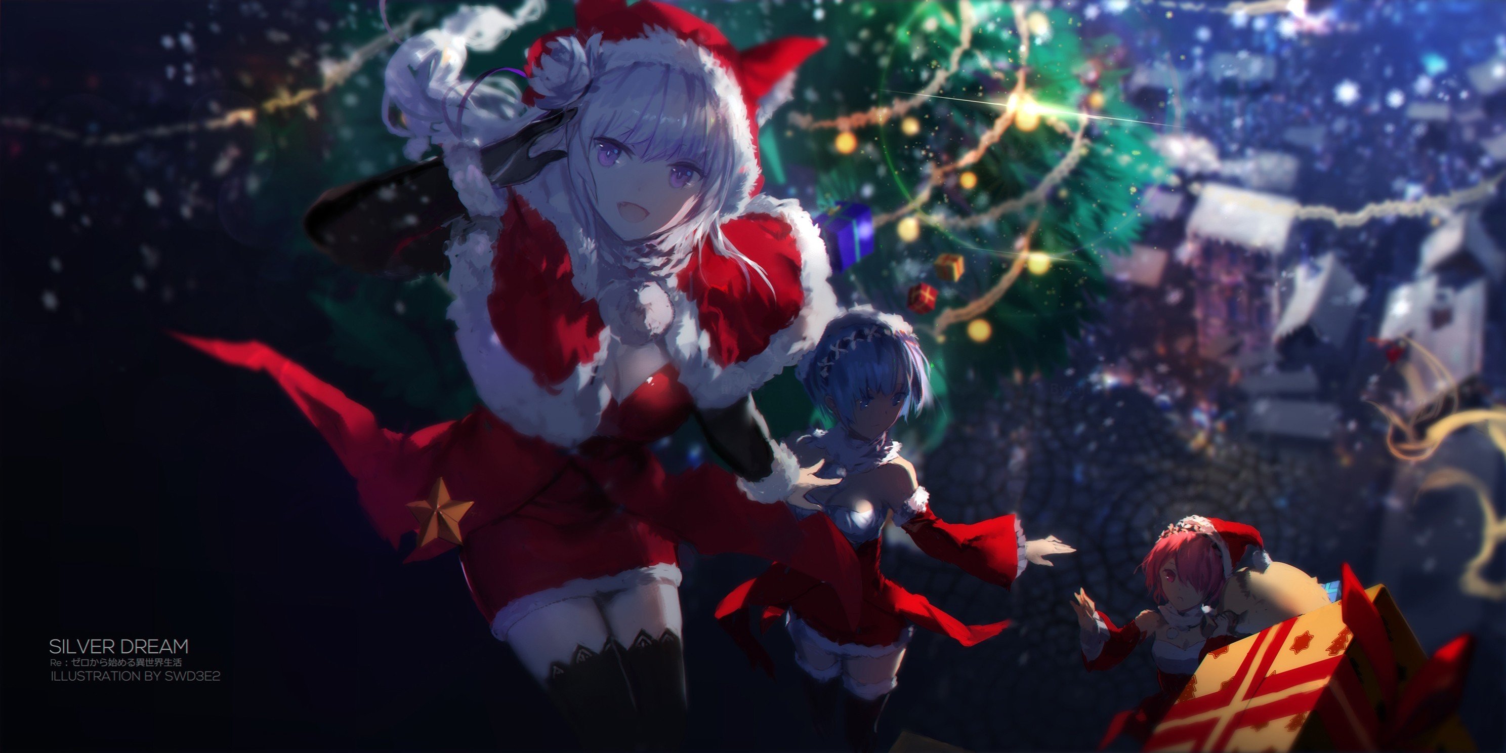 Rem Re Zero Christmas - HD Wallpaper 