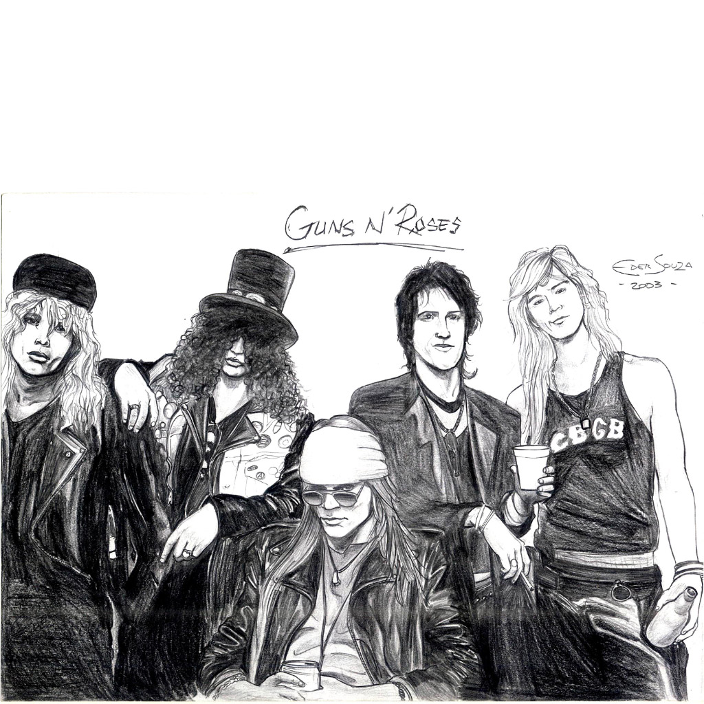 Gun N Roses Sketch - HD Wallpaper 