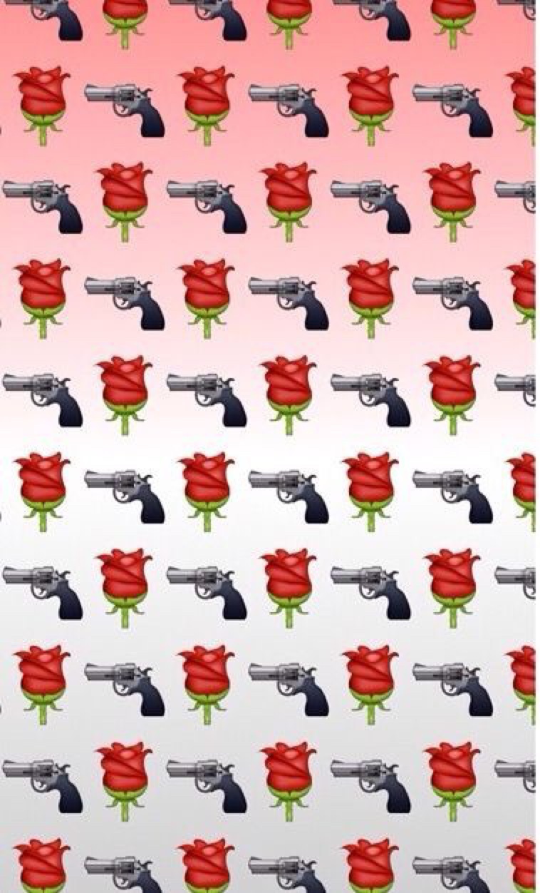 Wallpaper, Gun, And Rose Image - Rose Emoji Background - HD Wallpaper 