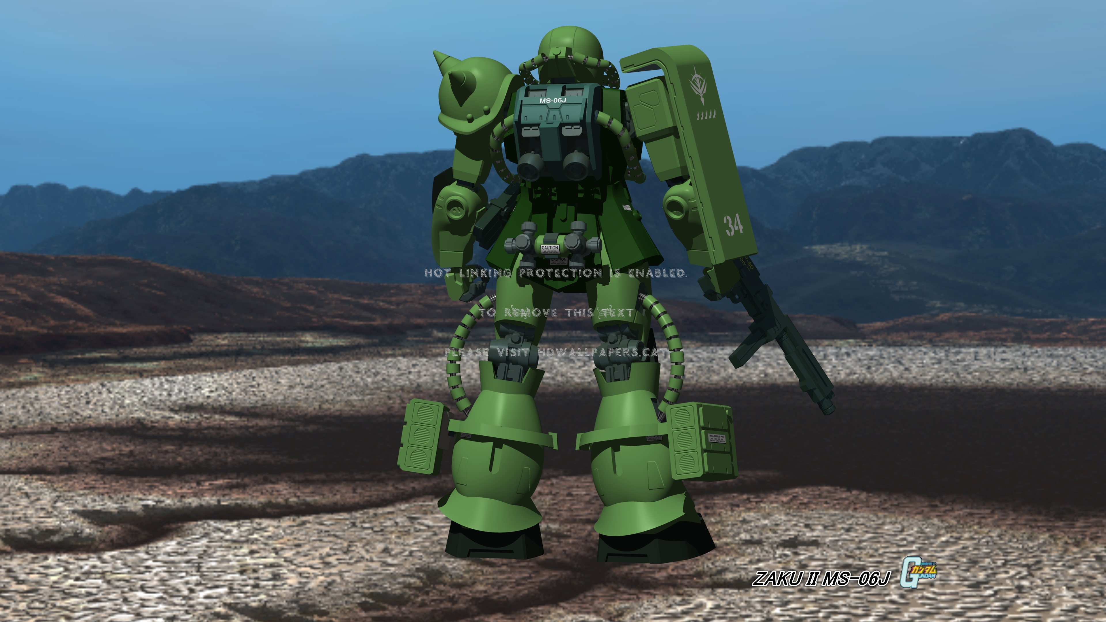 Mobile Suit Gundam Zaku Ii Ms-06j Anime - Mecha - HD Wallpaper 