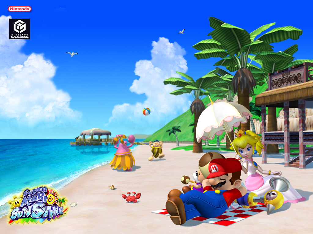 Free Psp Themes Wallpaper - Super Mario Sunshine Beach - HD Wallpaper 
