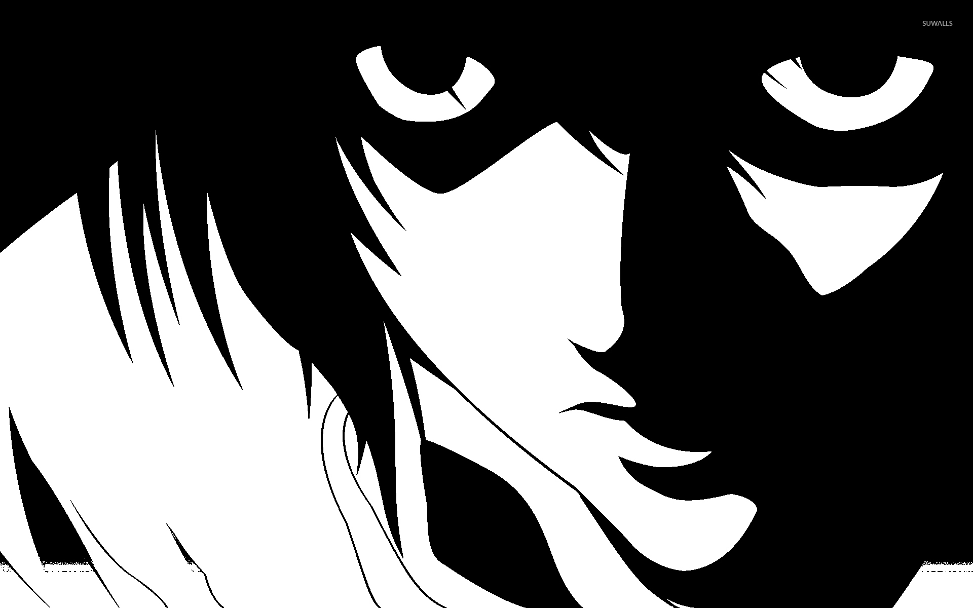 L Death Note Black And White - HD Wallpaper 