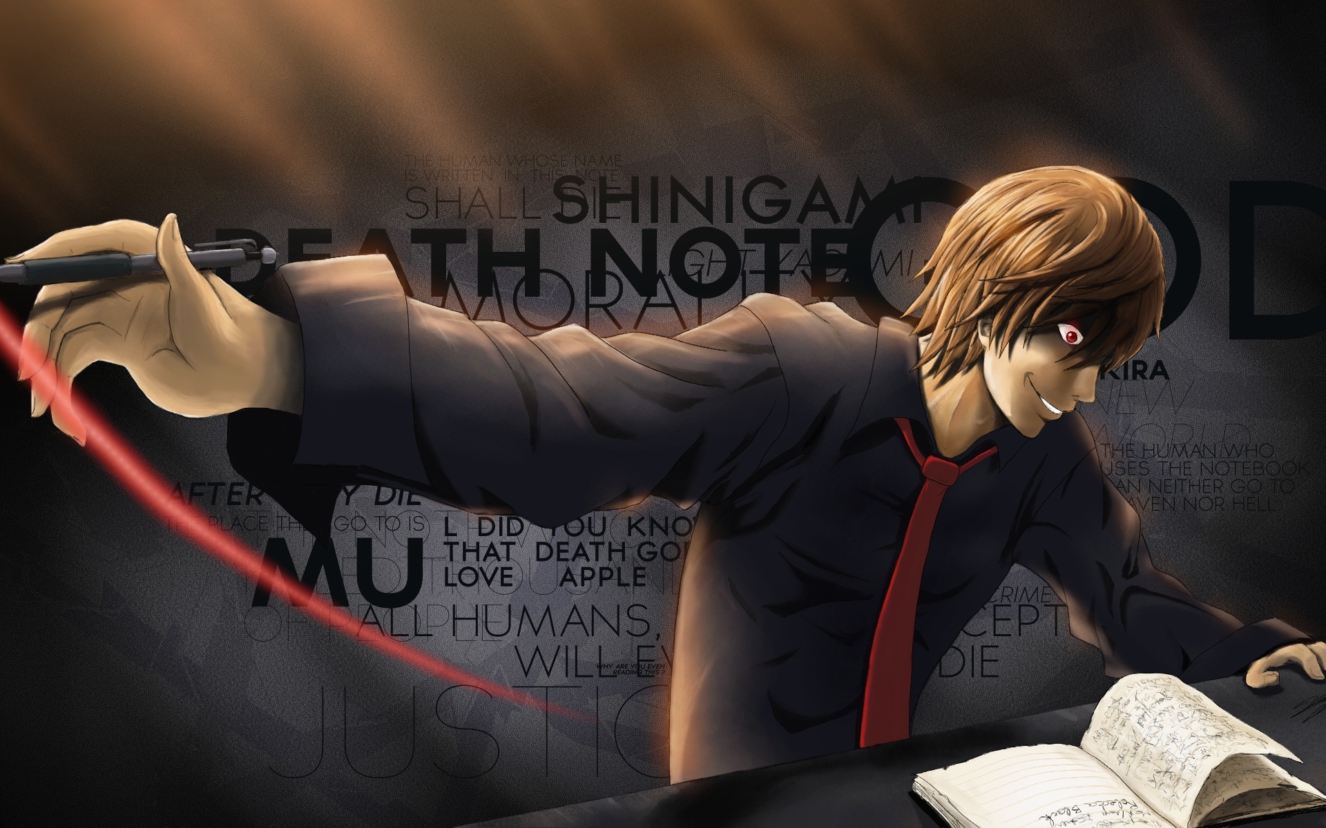 Light Yagami, Notebook, L Lawliet, Manga, Death Note - Light Yagami Death Note - HD Wallpaper 