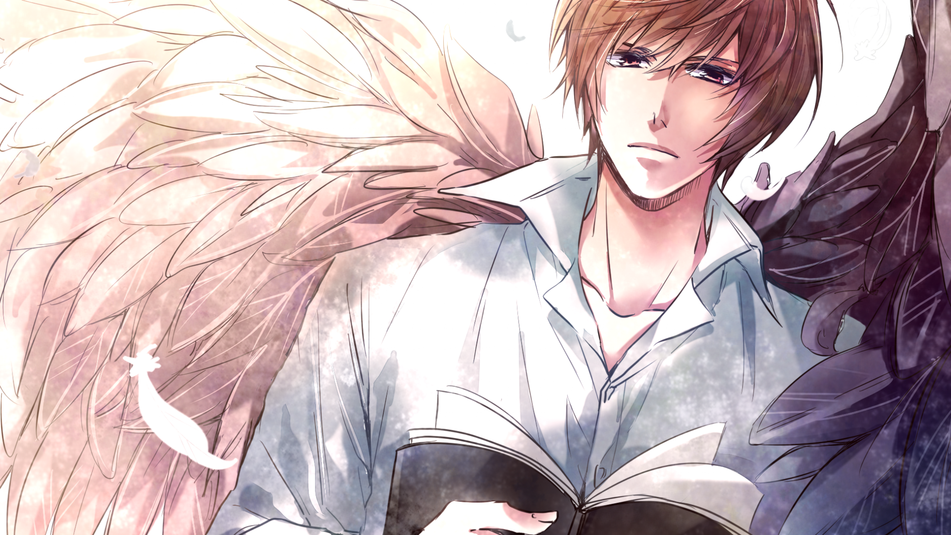 Yagami Light, Death Note, Wings, Anime Boy - Death Note Wallpapers Laptop - HD Wallpaper 