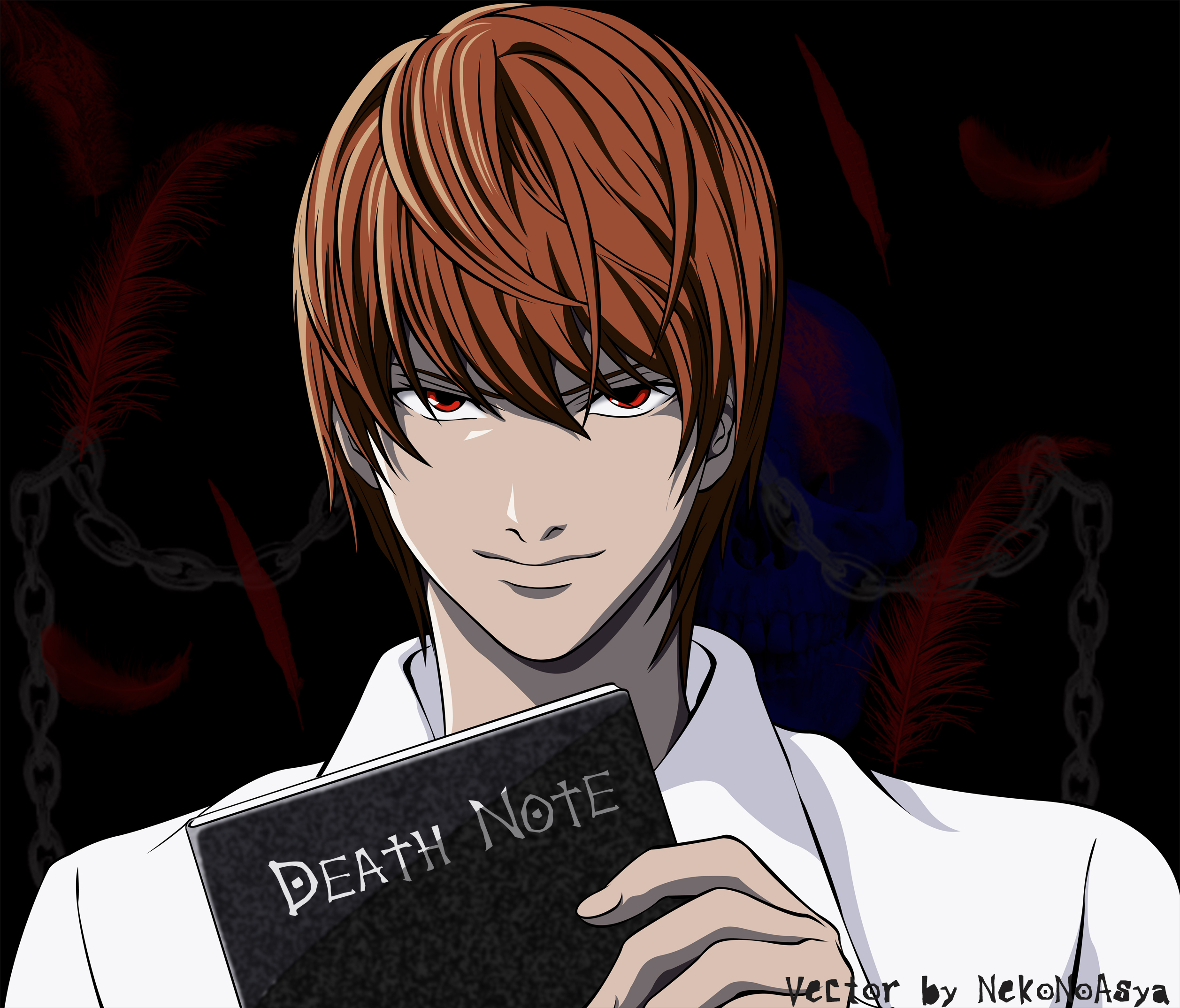 Death Note Light Yagami L Ryuk Misa Amane Black Human - Light Yagami With Death Note - HD Wallpaper 