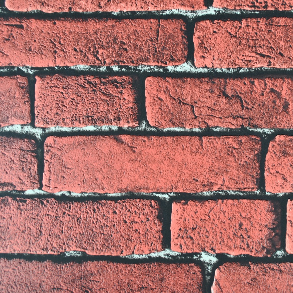 Decorative Vinyl Imitation Red Brick Wall Wallpaper - HD Wallpaper 