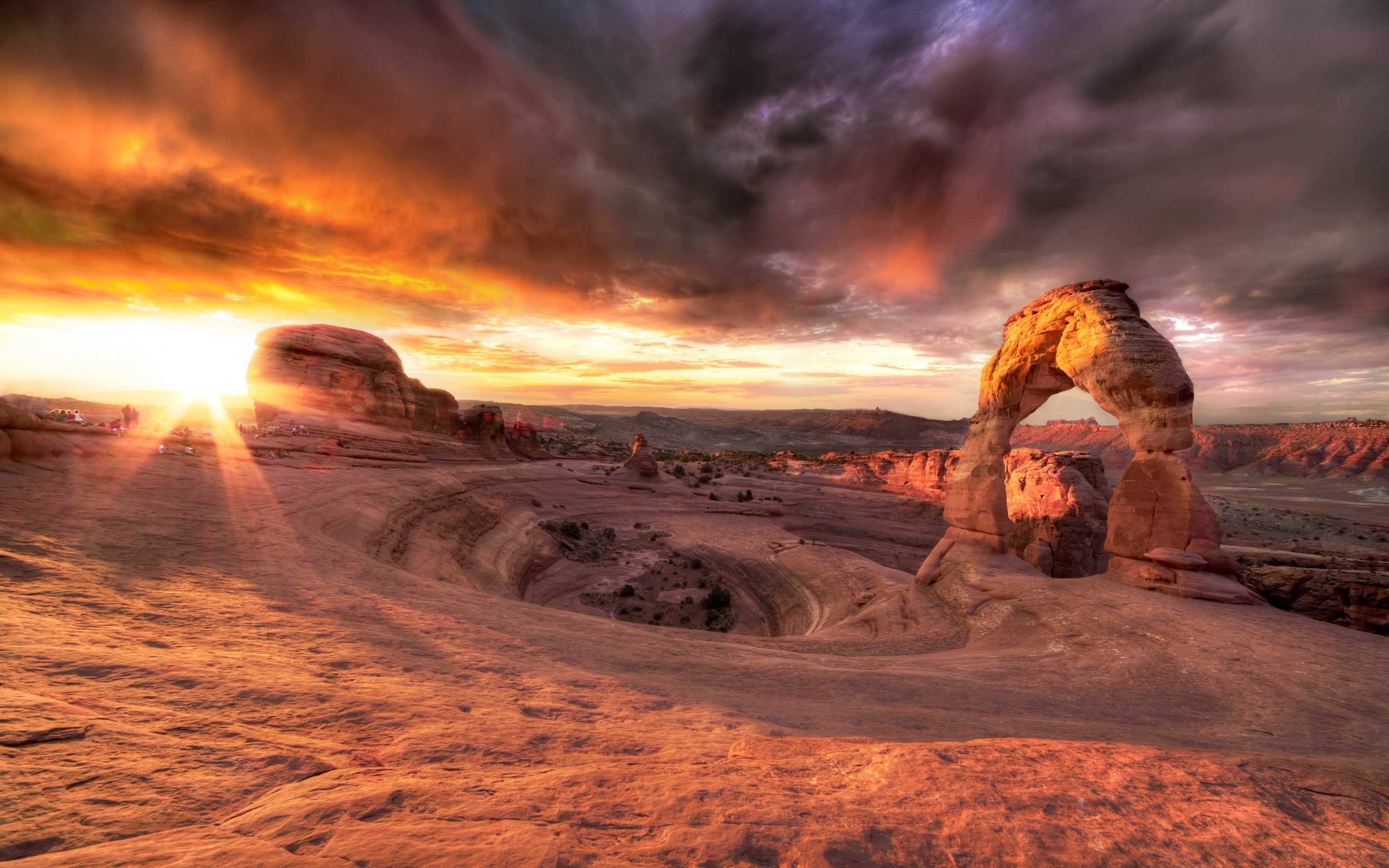 Desert Dusk Landscape - HD Wallpaper 