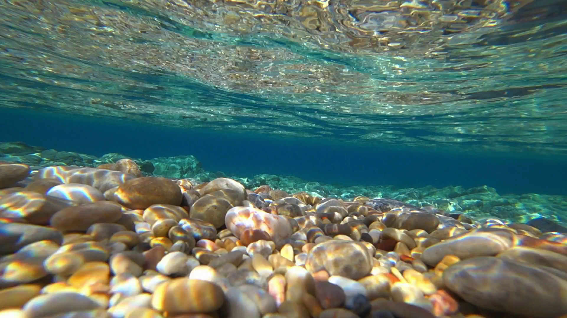 Underwater Ocean Scene View With Colored Stones Stock