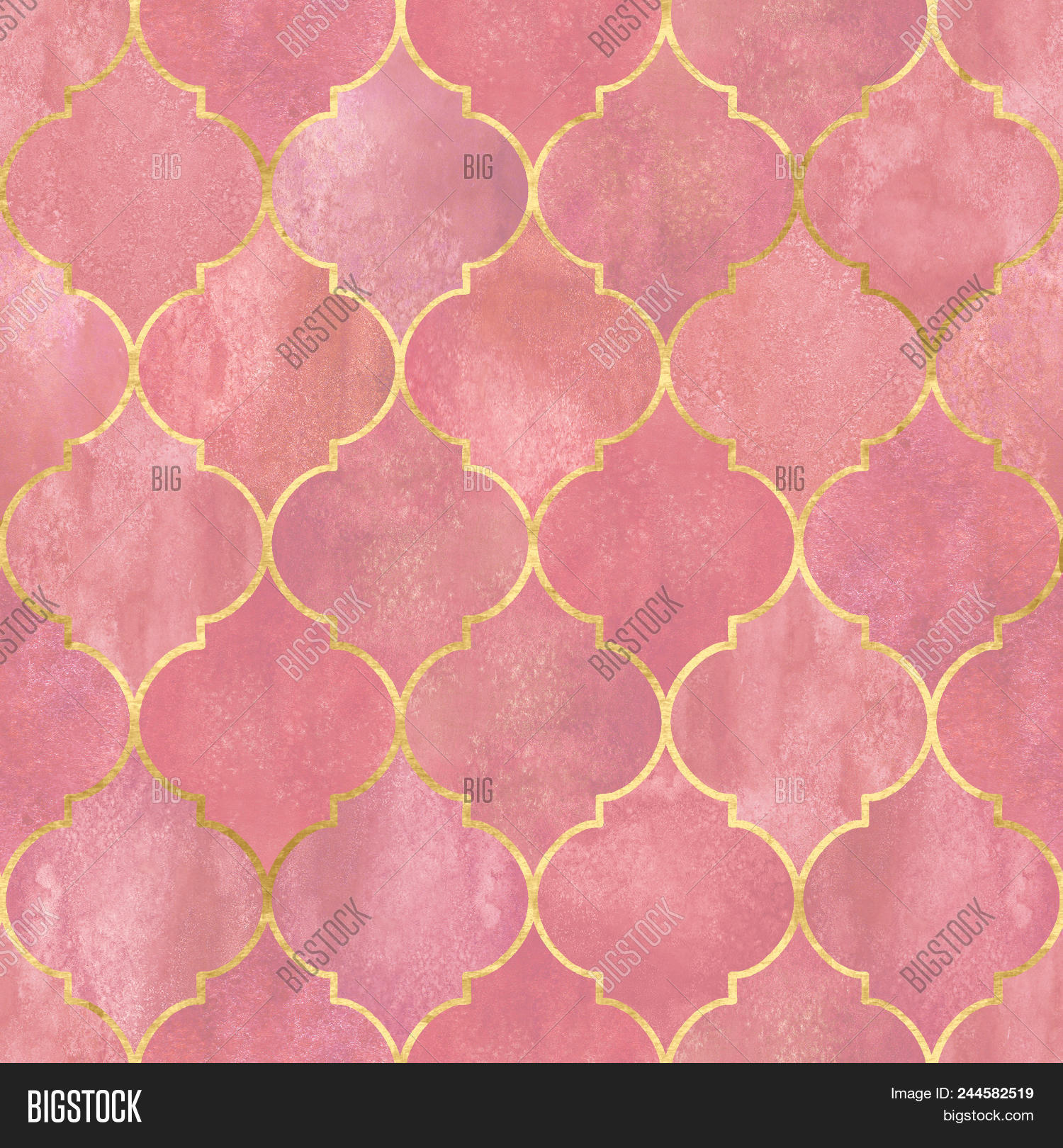 Moroccan Pattern Gold Pink Free - HD Wallpaper 