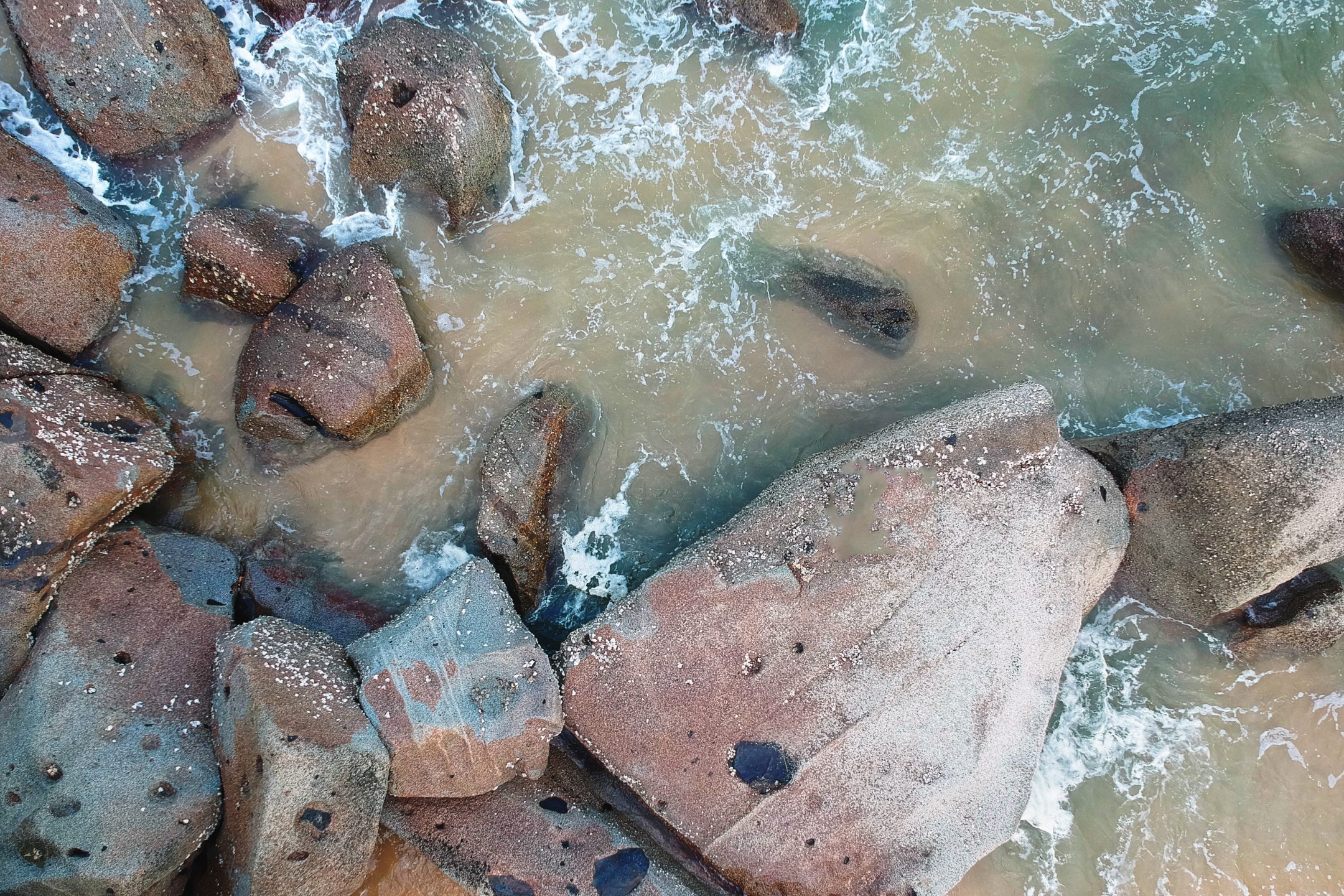 Sea, Stones, Top View, Water - Rock - 2160x1440 Wallpaper Sea, Stones, Top View, Water - Rock - 2160x1440 Wallpaper