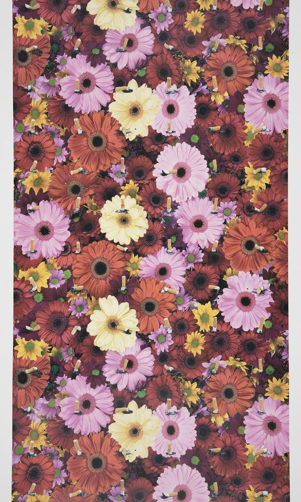 Dense Overall Pattern Of Brightly Colored Flowers With - Damien Hirst Beautiful Inside My Head Forever - HD Wallpaper 