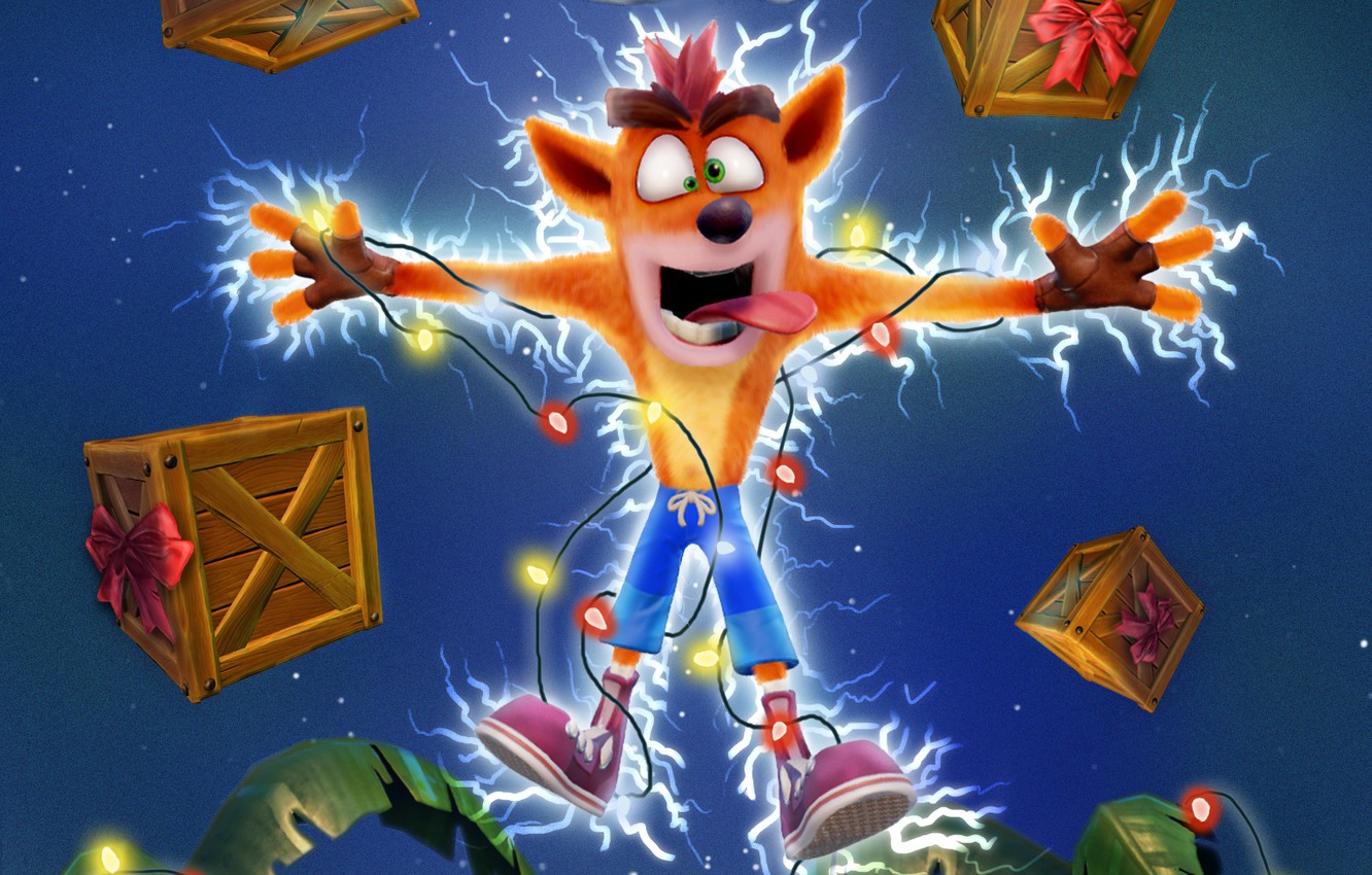 Photo Wallpaper Game, Activision, Holiday Card, Crash - Crash Bandicoot N Sane Trilogy - HD Wallpaper 