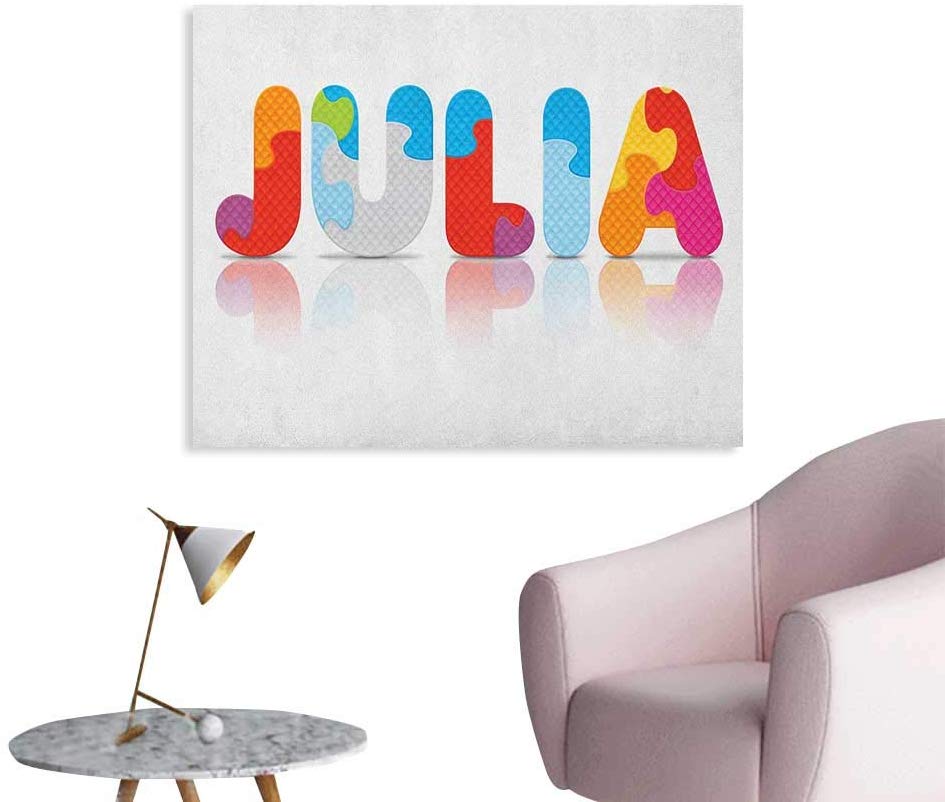 Unprecall Julia Wallpaper Puzzle Style Colorful Letters - Chair - HD Wallpaper 