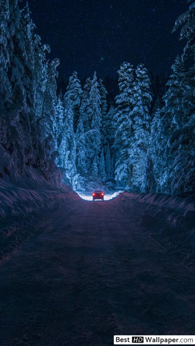 Winter Night Wallpaper Phone - HD Wallpaper 