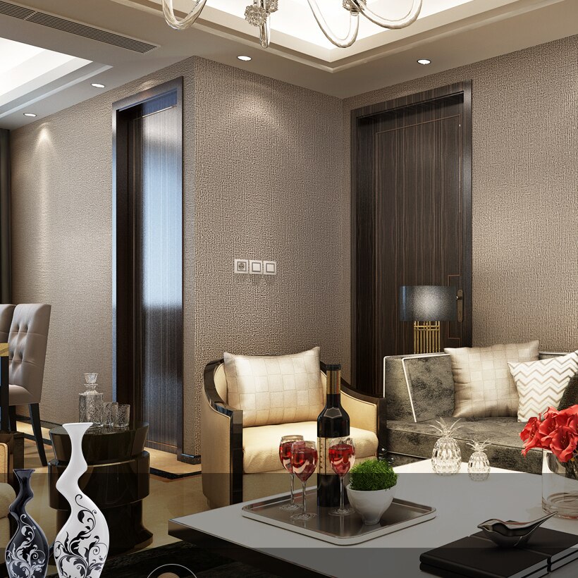 Fashion Plain Linen Wallpaper Background Black Wall - Papier Peint De Chambre Uni - HD Wallpaper 