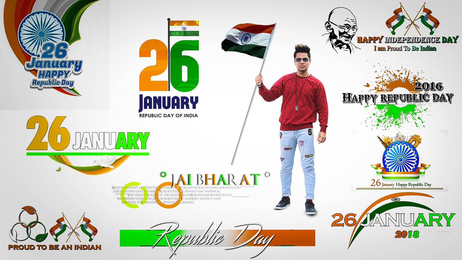 Bharat Mata With Indian Flag - HD Wallpaper 