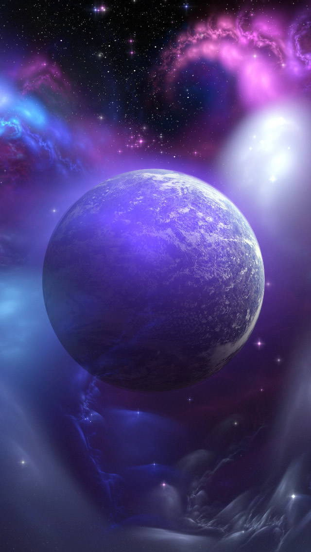 Nebula And Planet Iphone Wallpaper - Planets Inside A Nebula - HD Wallpaper 
