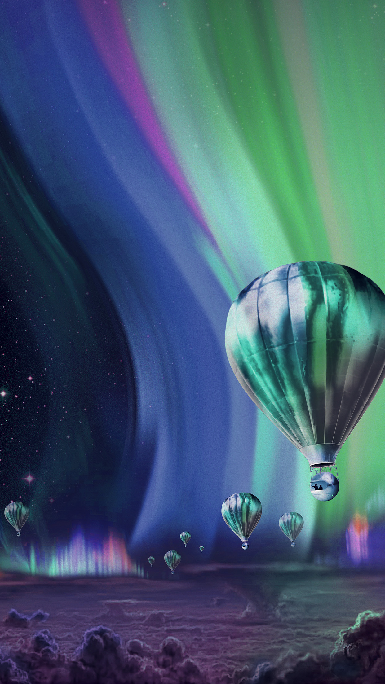 Jupiter Aurora Space Sky Art Illustration Blue Android - HD Wallpaper 
