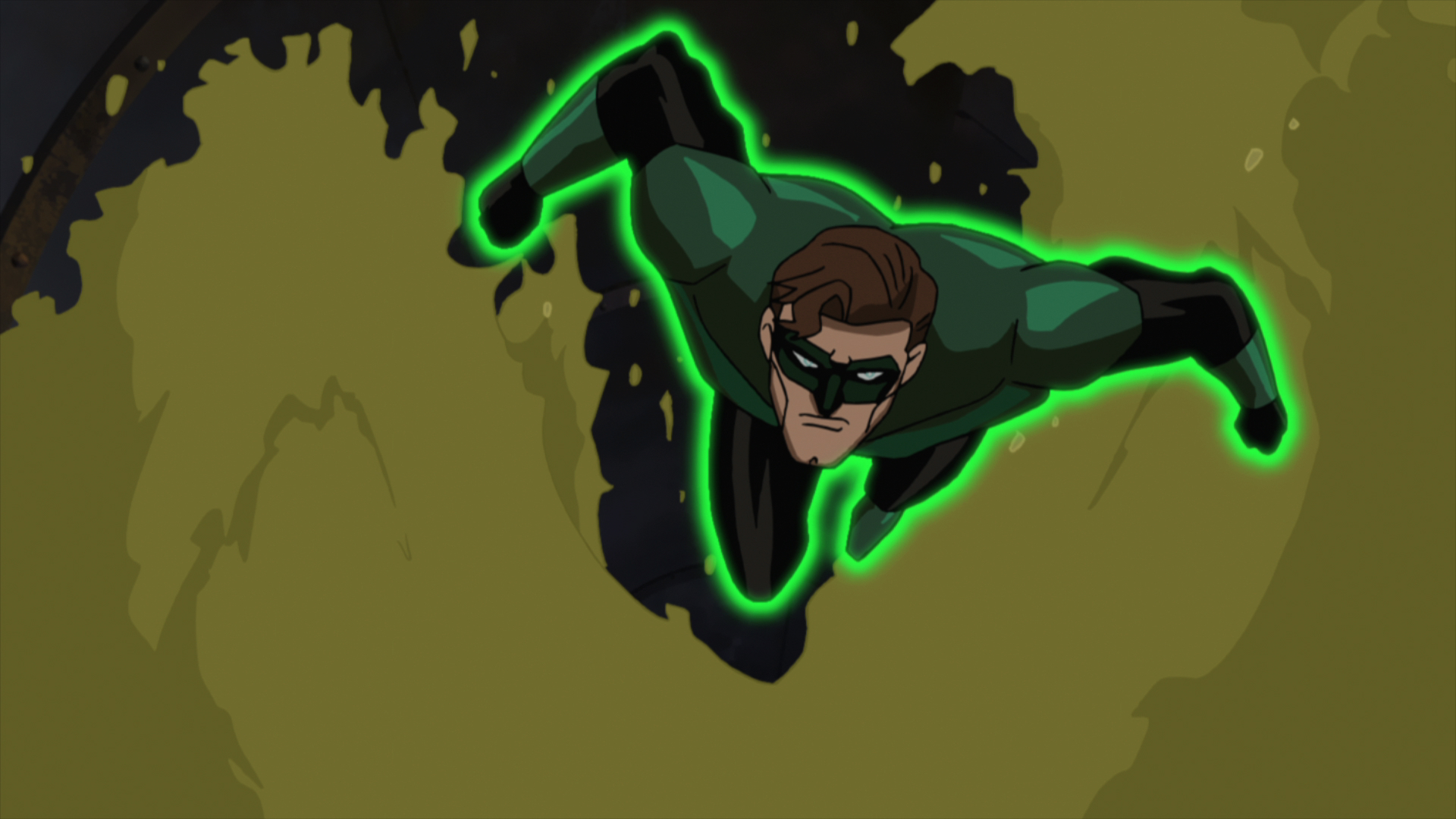 Animated Green Lantern Flying - HD Wallpaper 