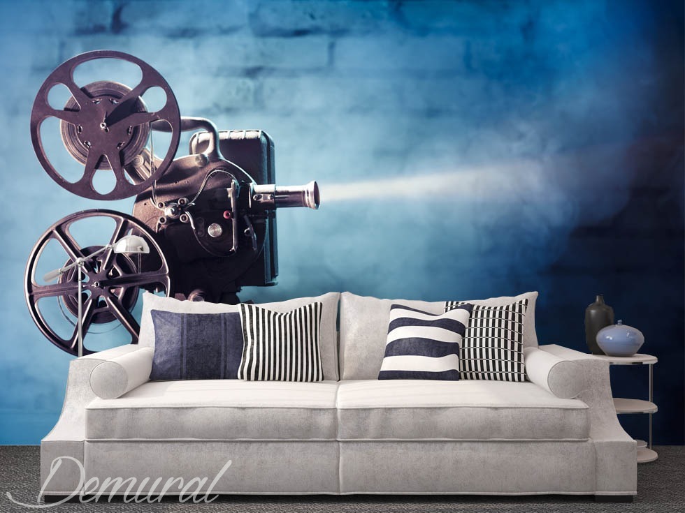 It’s Time For A Cinema Living Room Wallpaper Mural - Watching Movie Background - HD Wallpaper 
