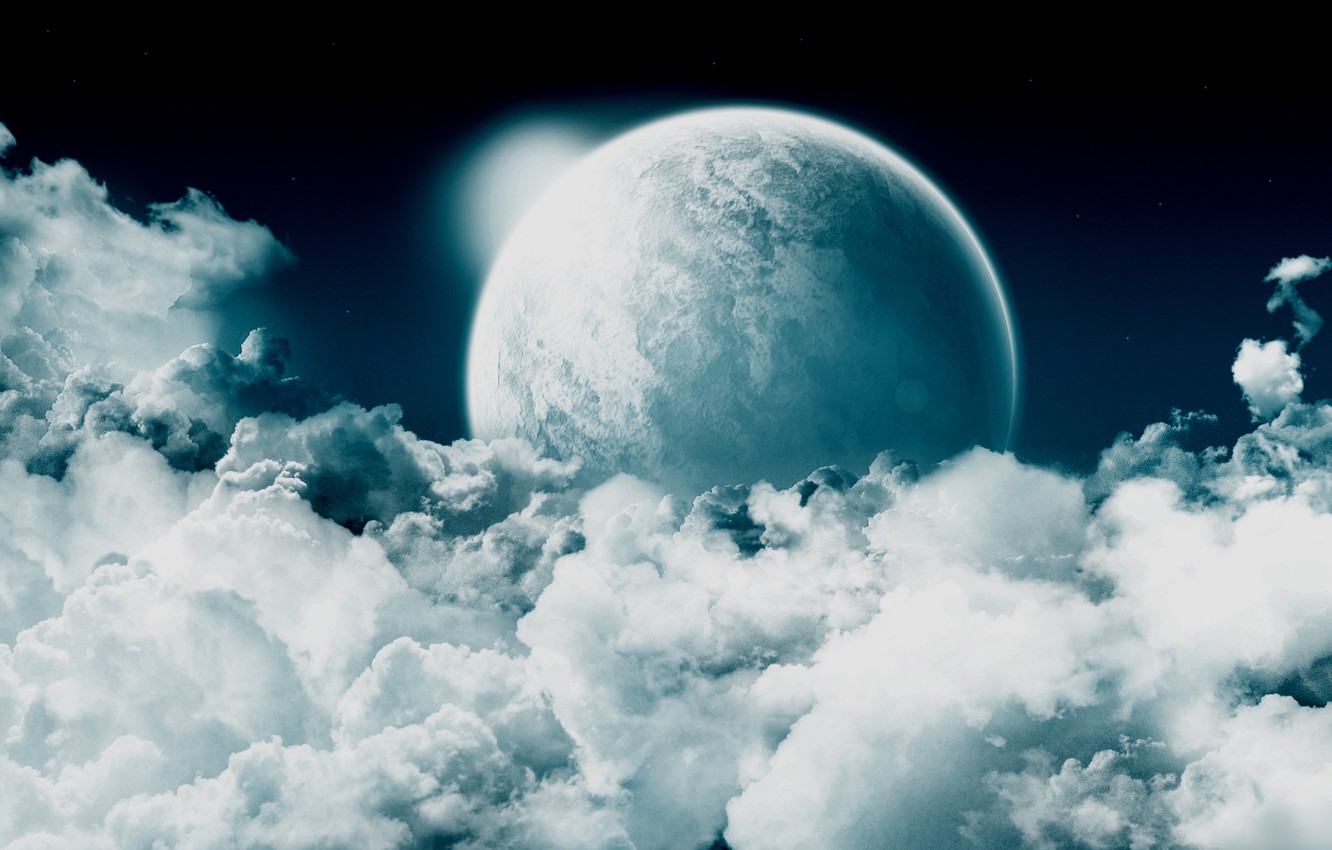 Photo Wallpaper Space, Clouds, Heaven - Fantasy Background - HD Wallpaper 