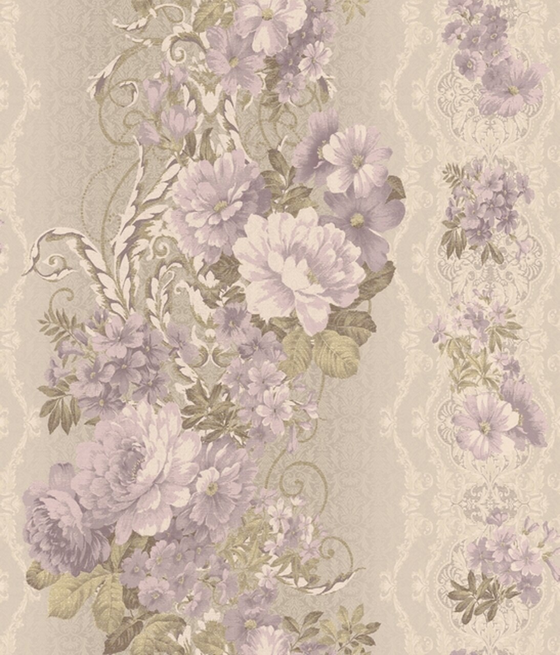 York Wallcoverings Ar7704 Charleston Bouquet Damask - HD Wallpaper 