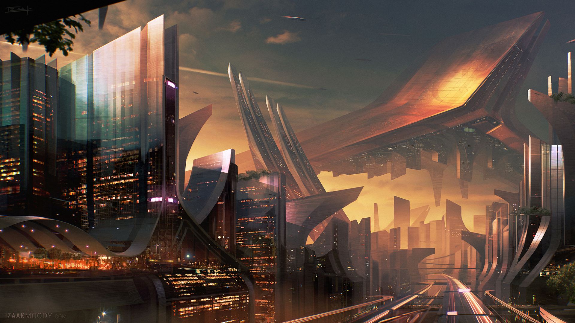 Science Fiction City Art - HD Wallpaper 