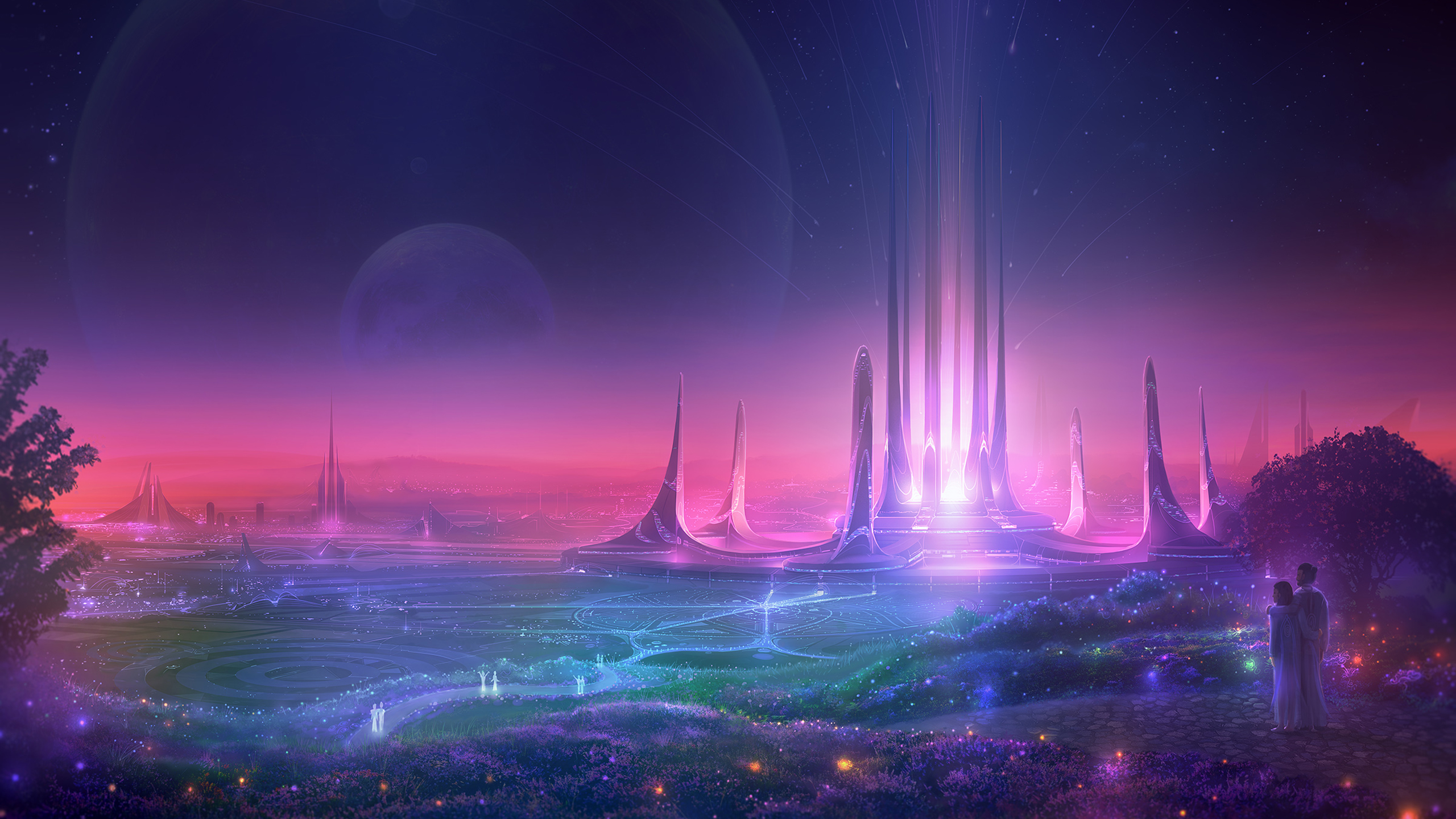 Sci Fi City Art - HD Wallpaper 