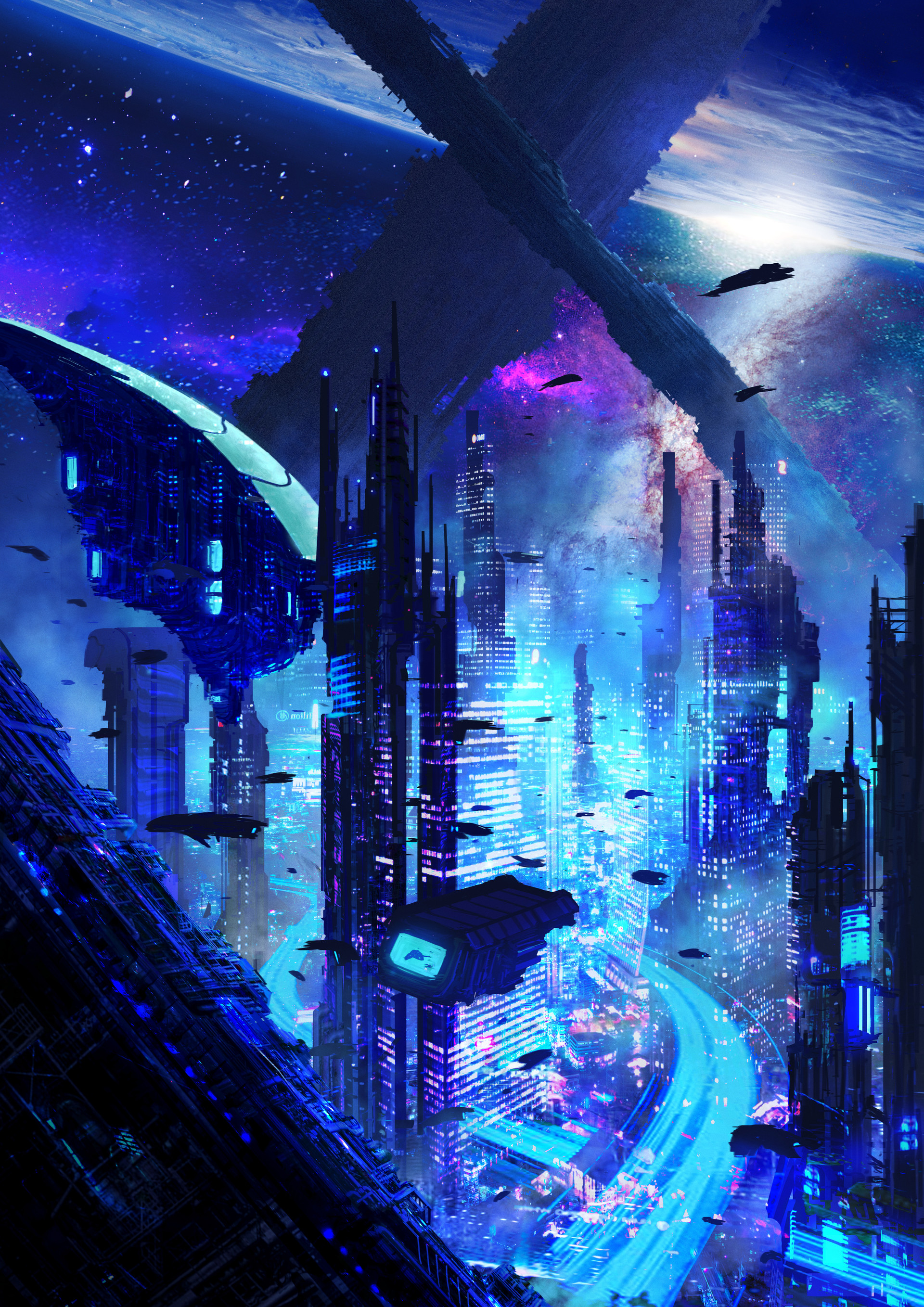 Wallpaper City, Futurism, Sci-fi, Future, Fantastic - Sci Fi Wallpaper Iphone - HD Wallpaper 