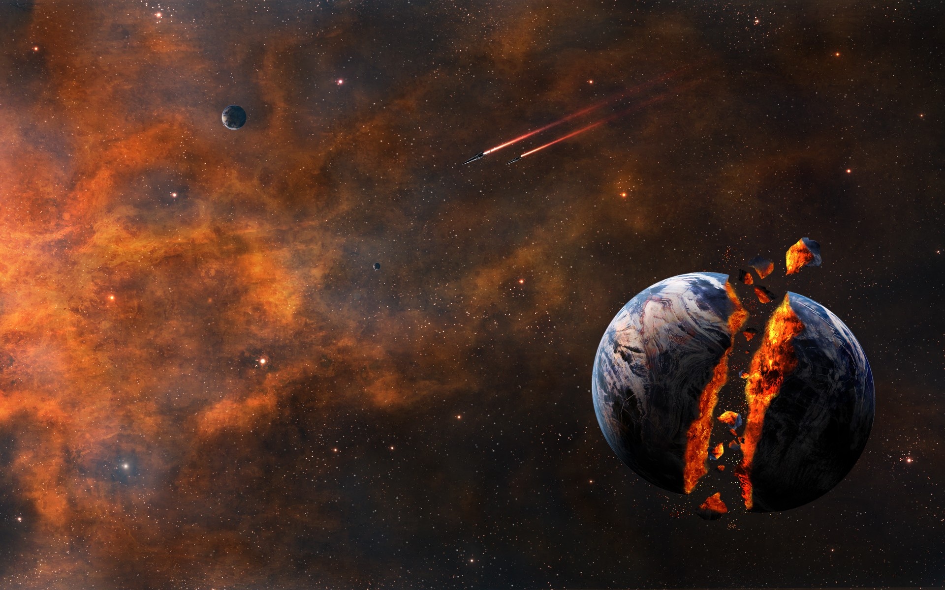 Sci Fi Planet Explosion Stars - Sci Fi Planet Exploding - HD Wallpaper 
