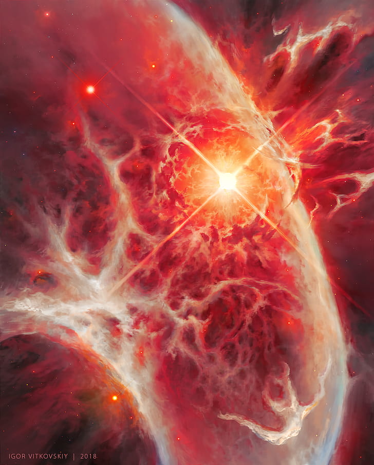 Planet Explosion, Red, Fire, Sci-fi, Space, Hd Wallpaper - Wallpaper - HD Wallpaper 