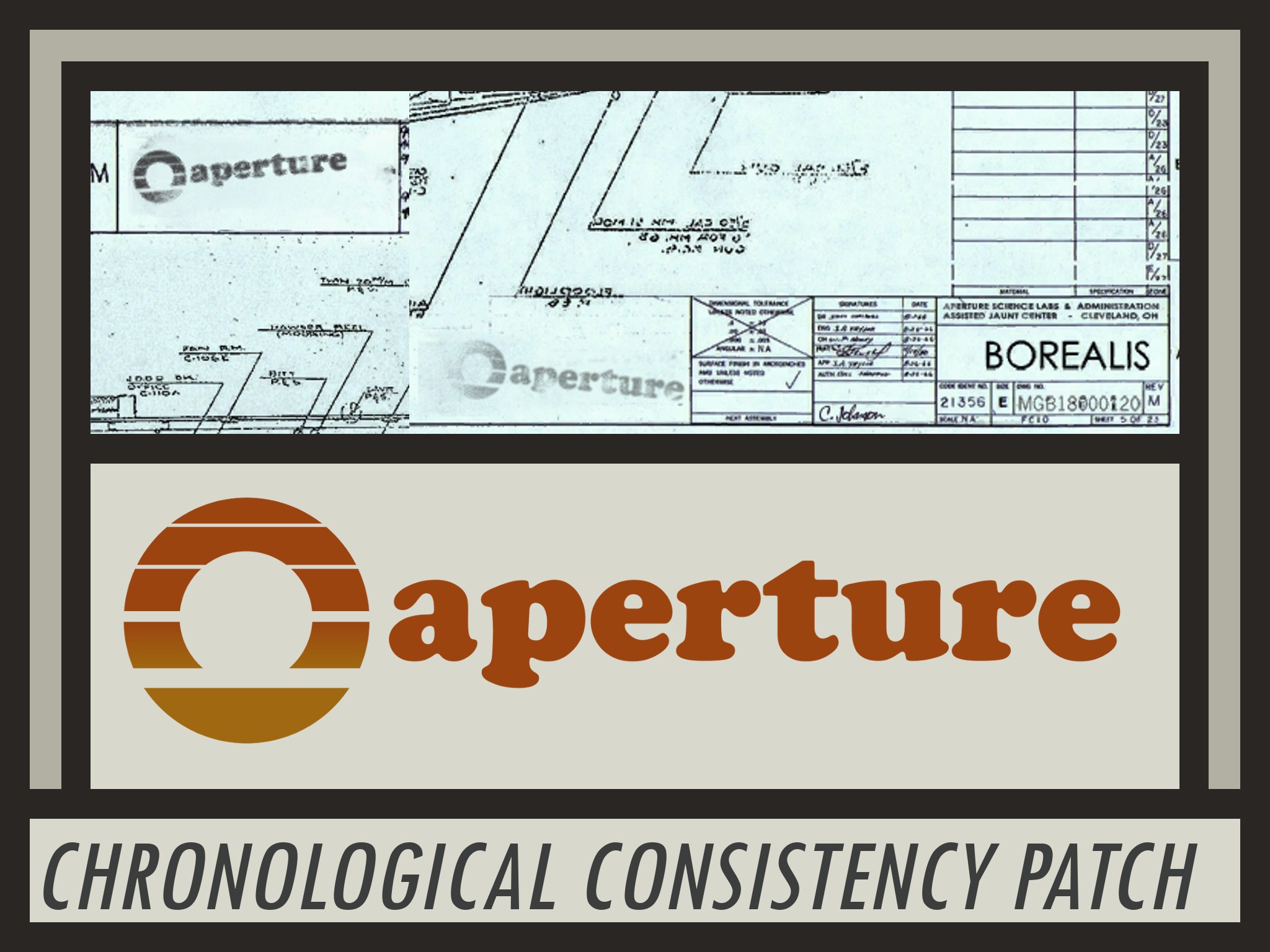 Aperture Science Chronological Consistency Patch - Half Life Borealis Plan - HD Wallpaper 