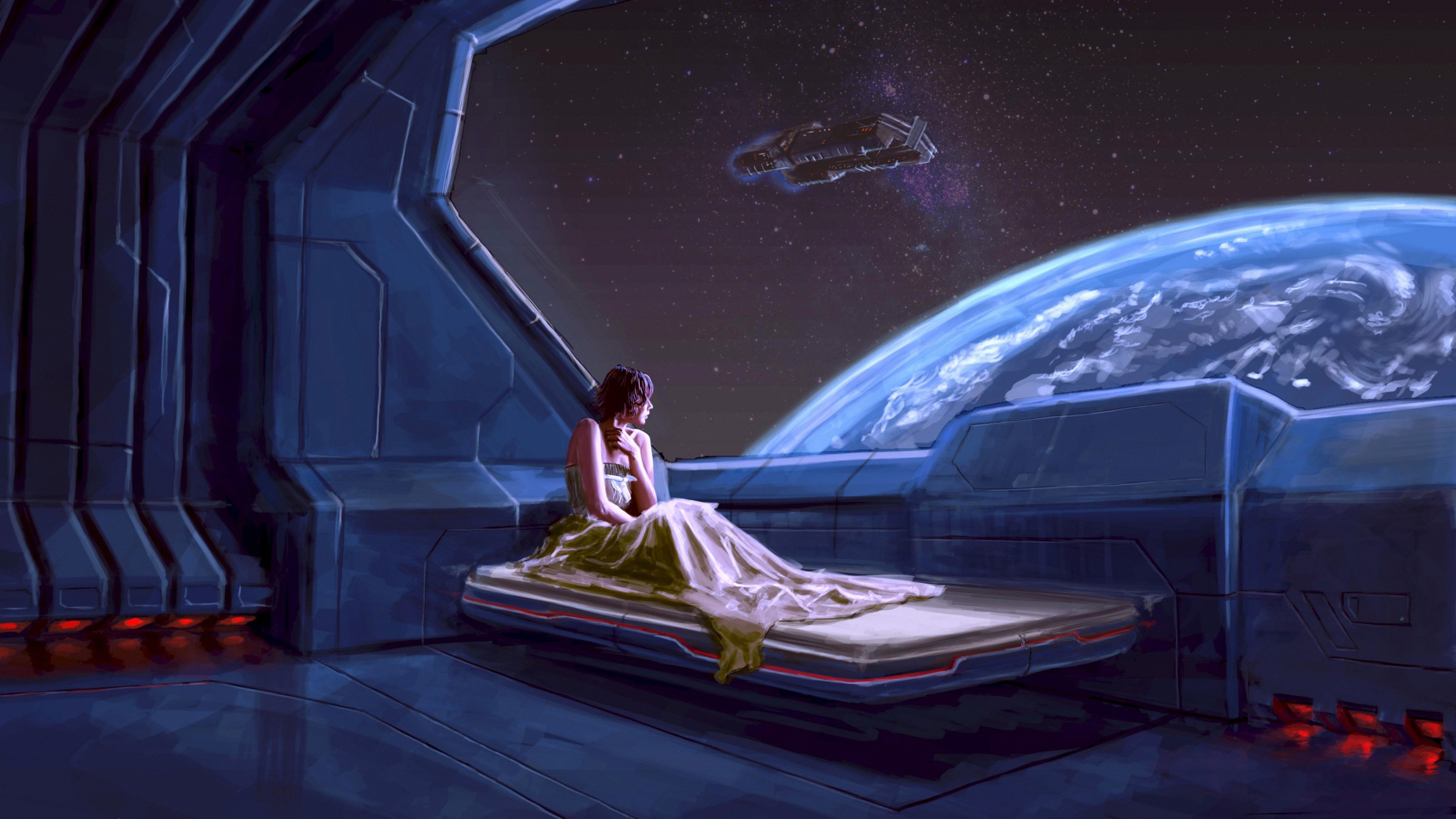 Hd Wallpaper - Sci Fi Bedroom Art - HD Wallpaper 