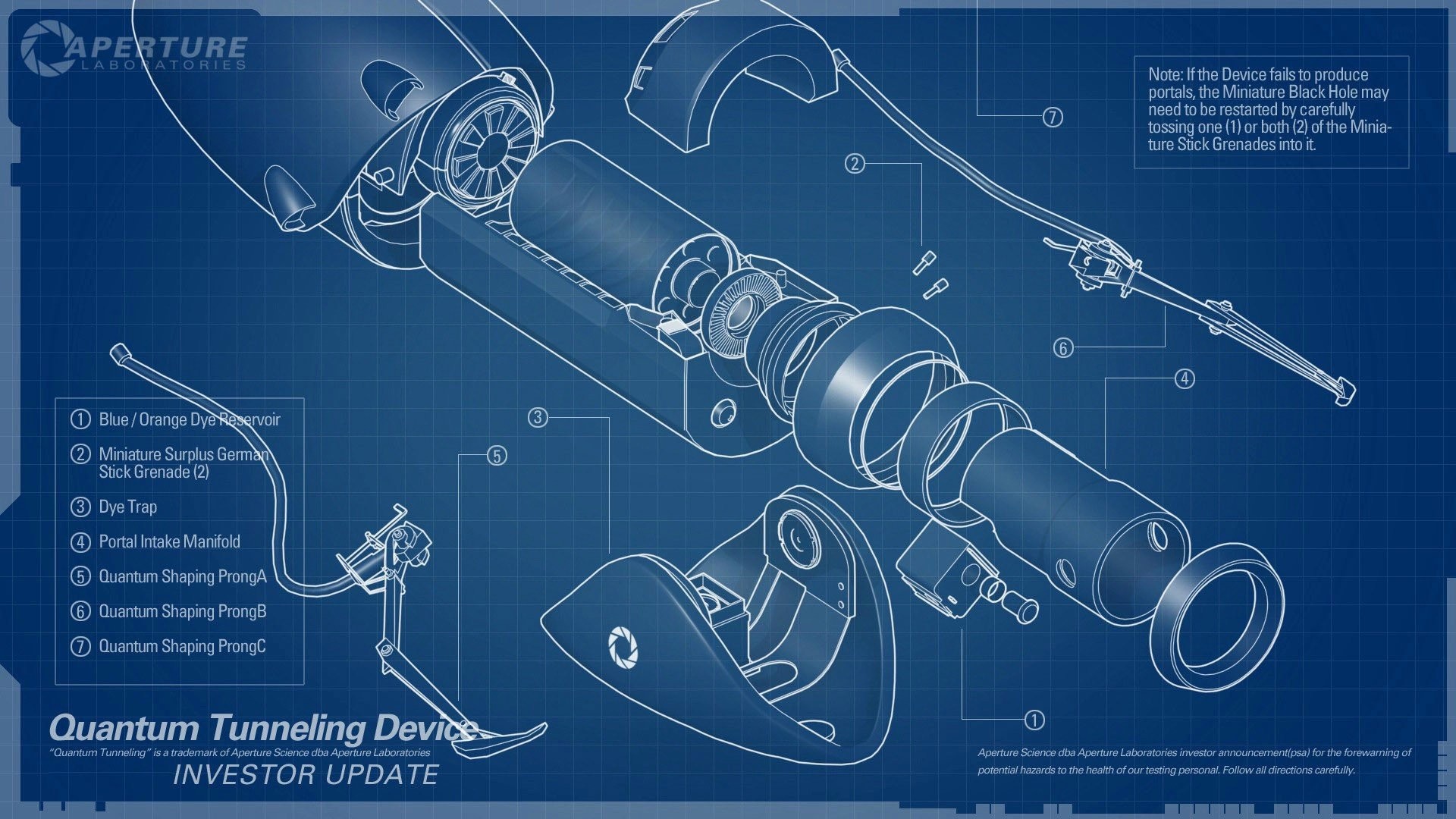Portal 2 Portal Gun Blueprints - HD Wallpaper 