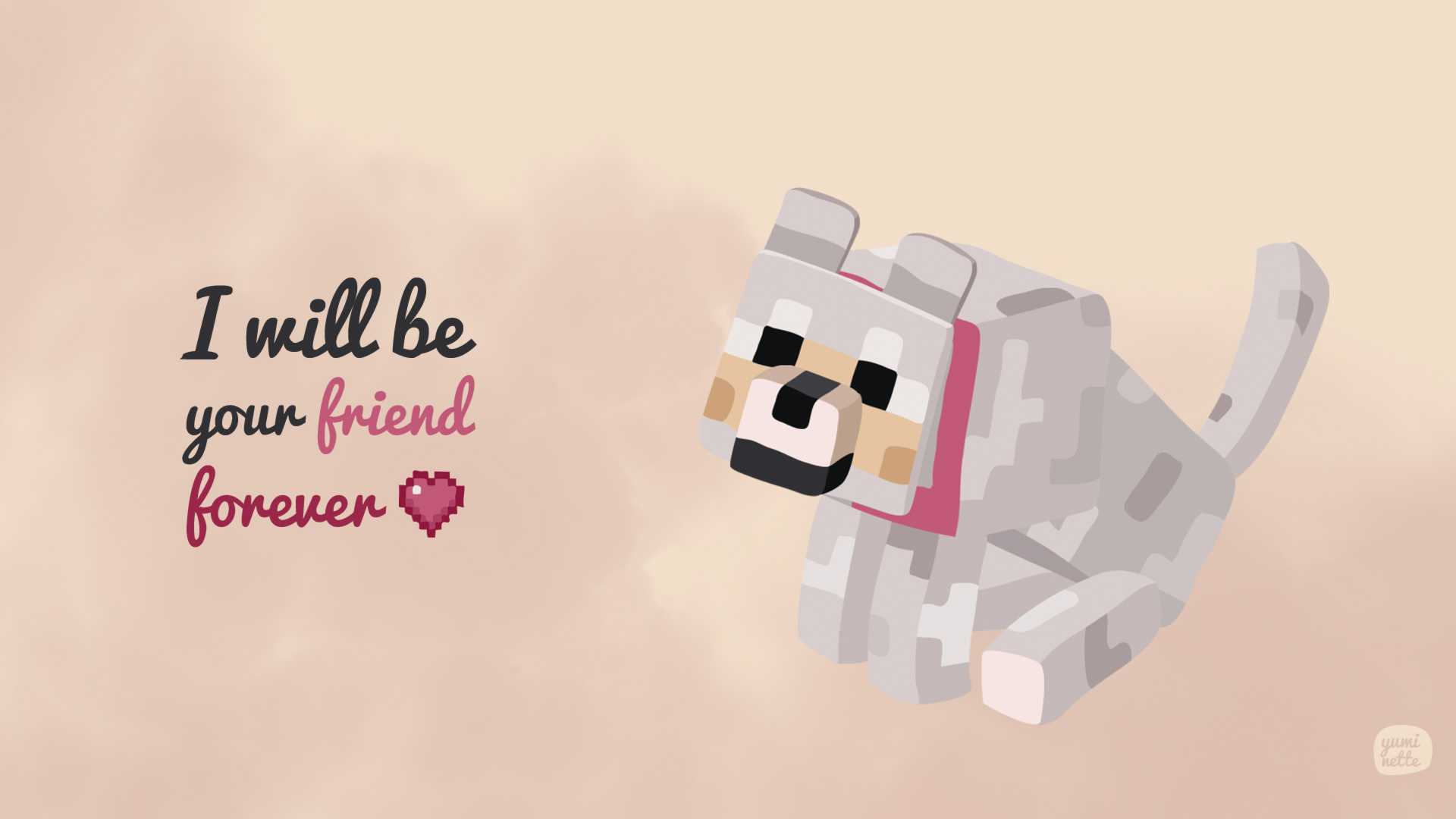 Minecraft Wolf - HD Wallpaper 