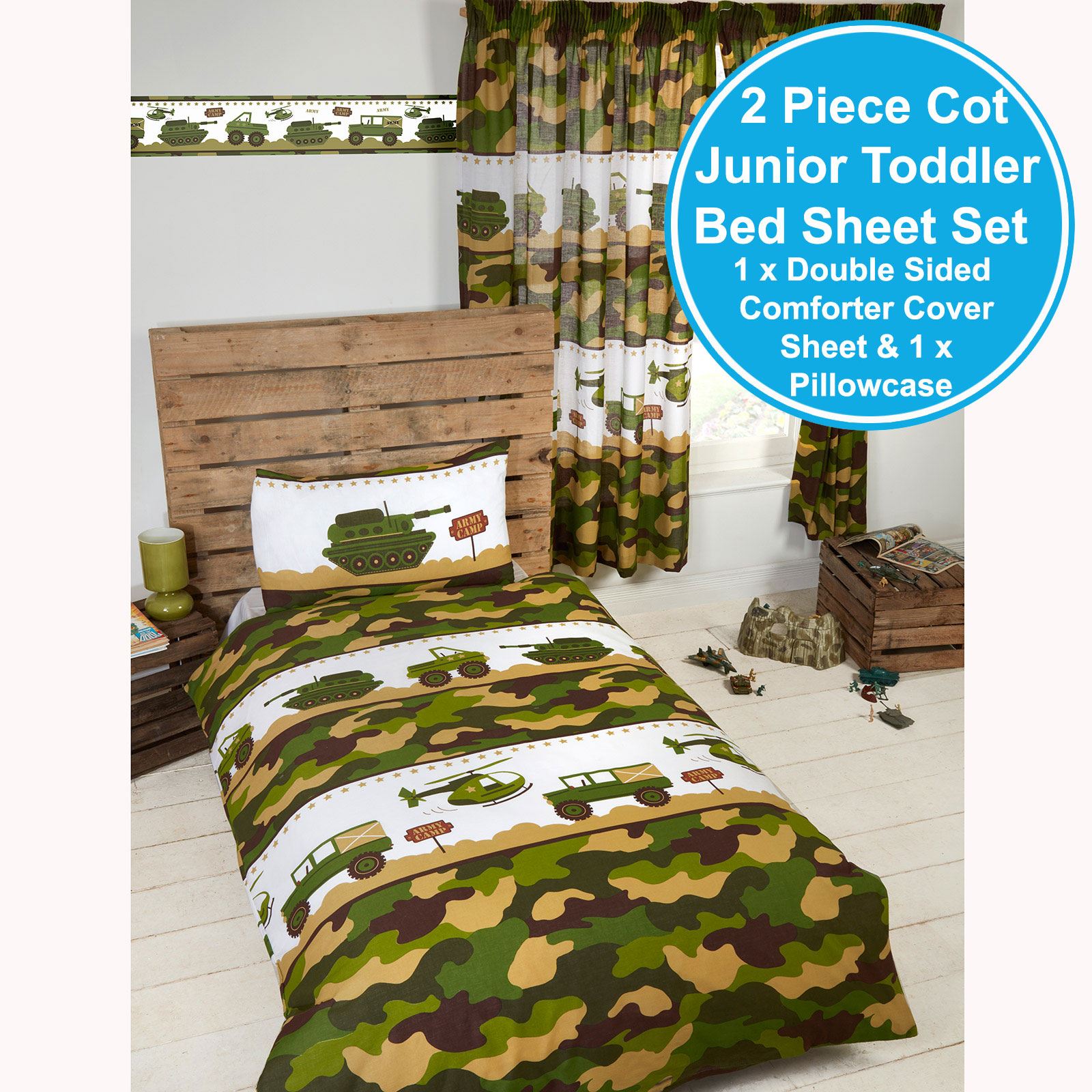Army Camp Camouflage Tanks Duvet Covers Matching Curtains - Army Tank Duvet Cover - HD Wallpaper 