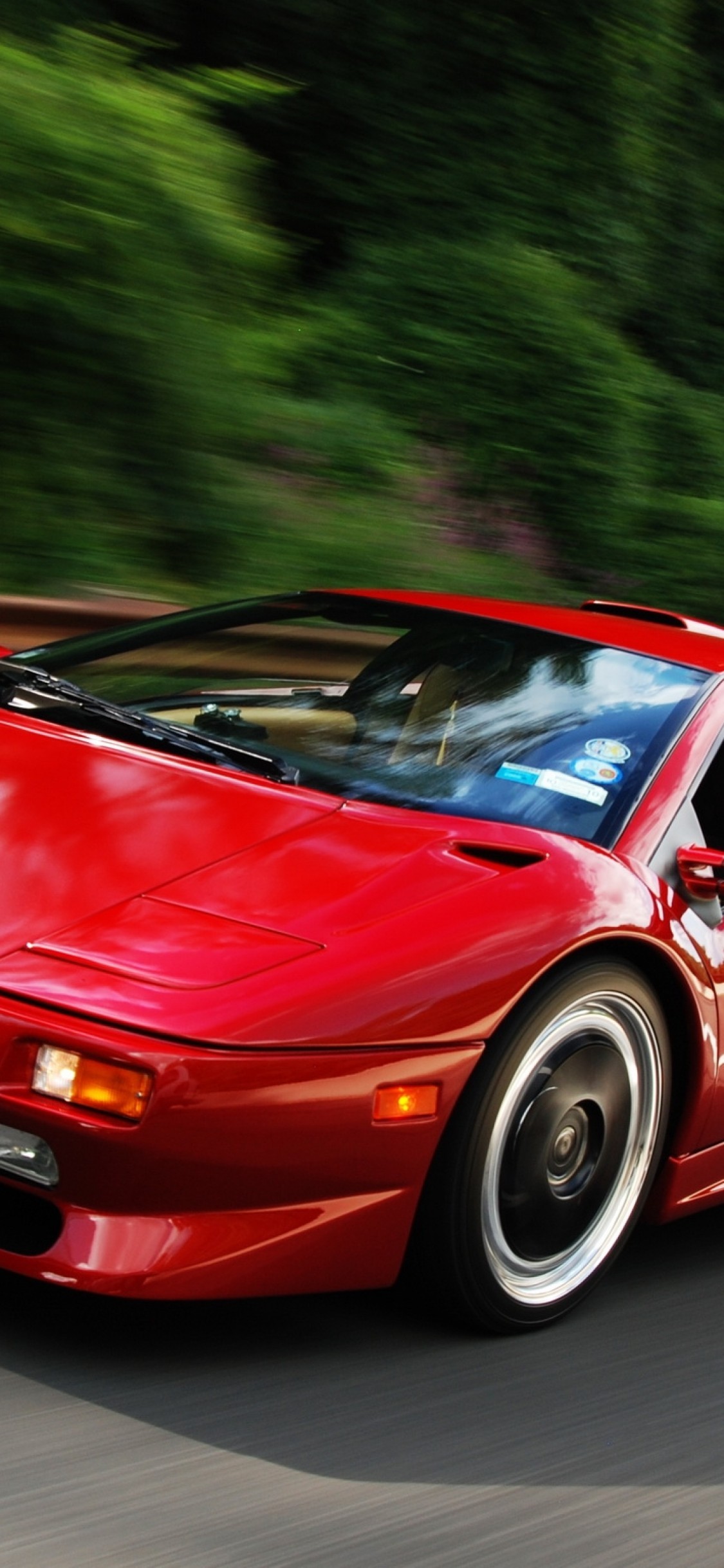 Lamborghini Diablo Sv, Red, Road, Supercar, Cars - HD Wallpaper 